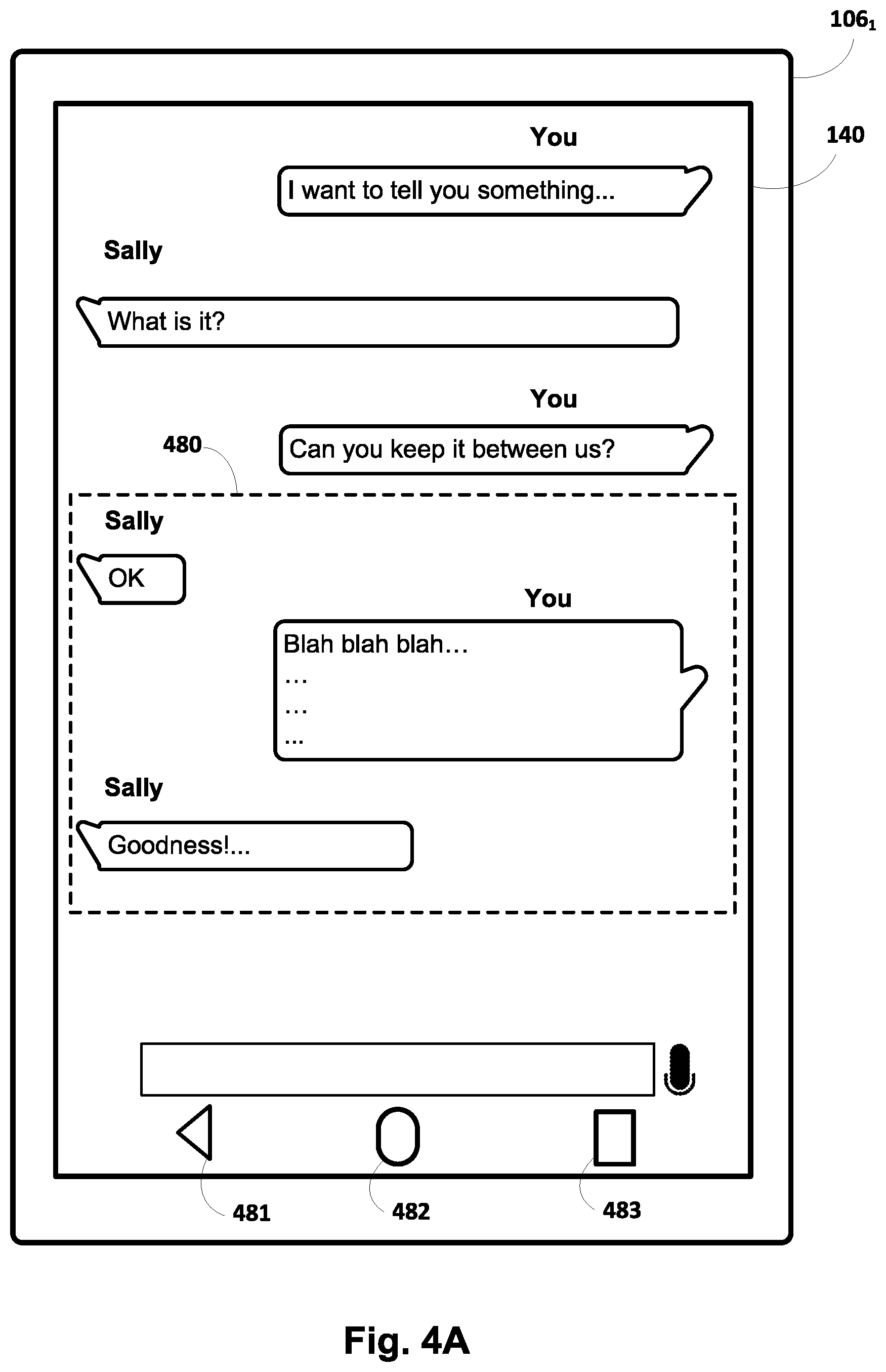 Patent US12120075 Figure 4 – Transitioning between private and non-private state
