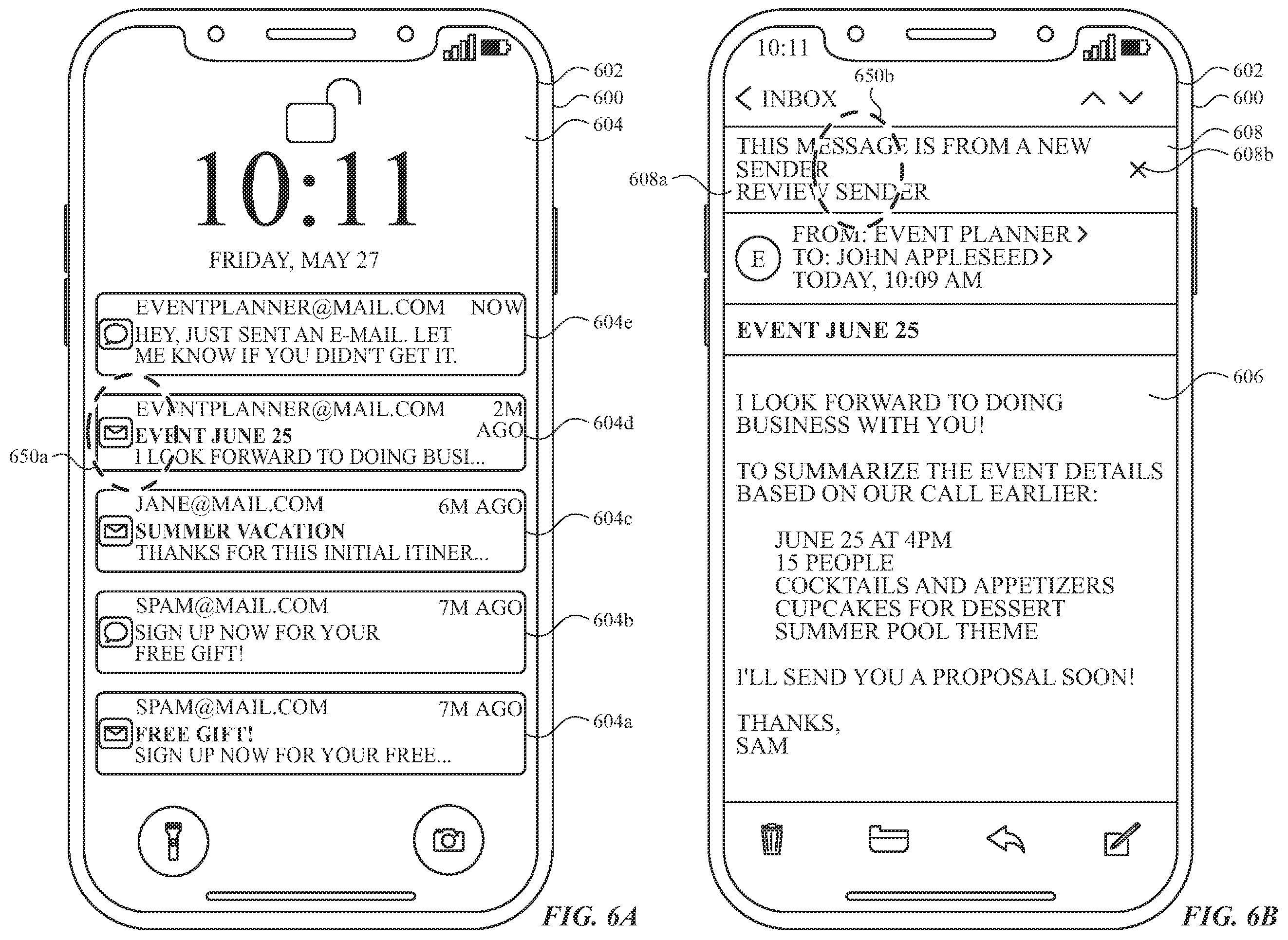 Patent US12120082 Figure 9 – User interfaces for managing messages