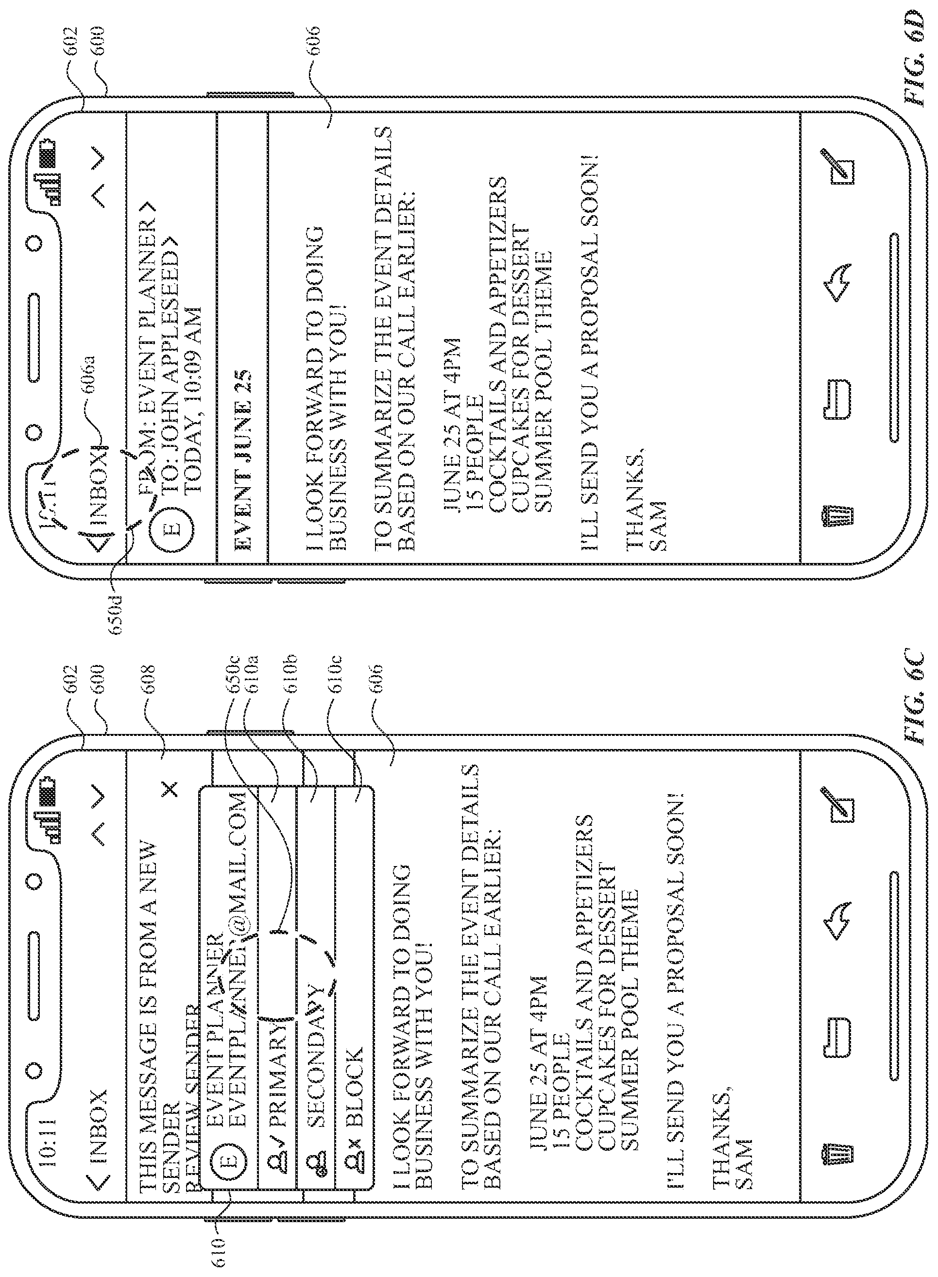 Patent US12120082 Figure 10 – User interfaces for managing messages