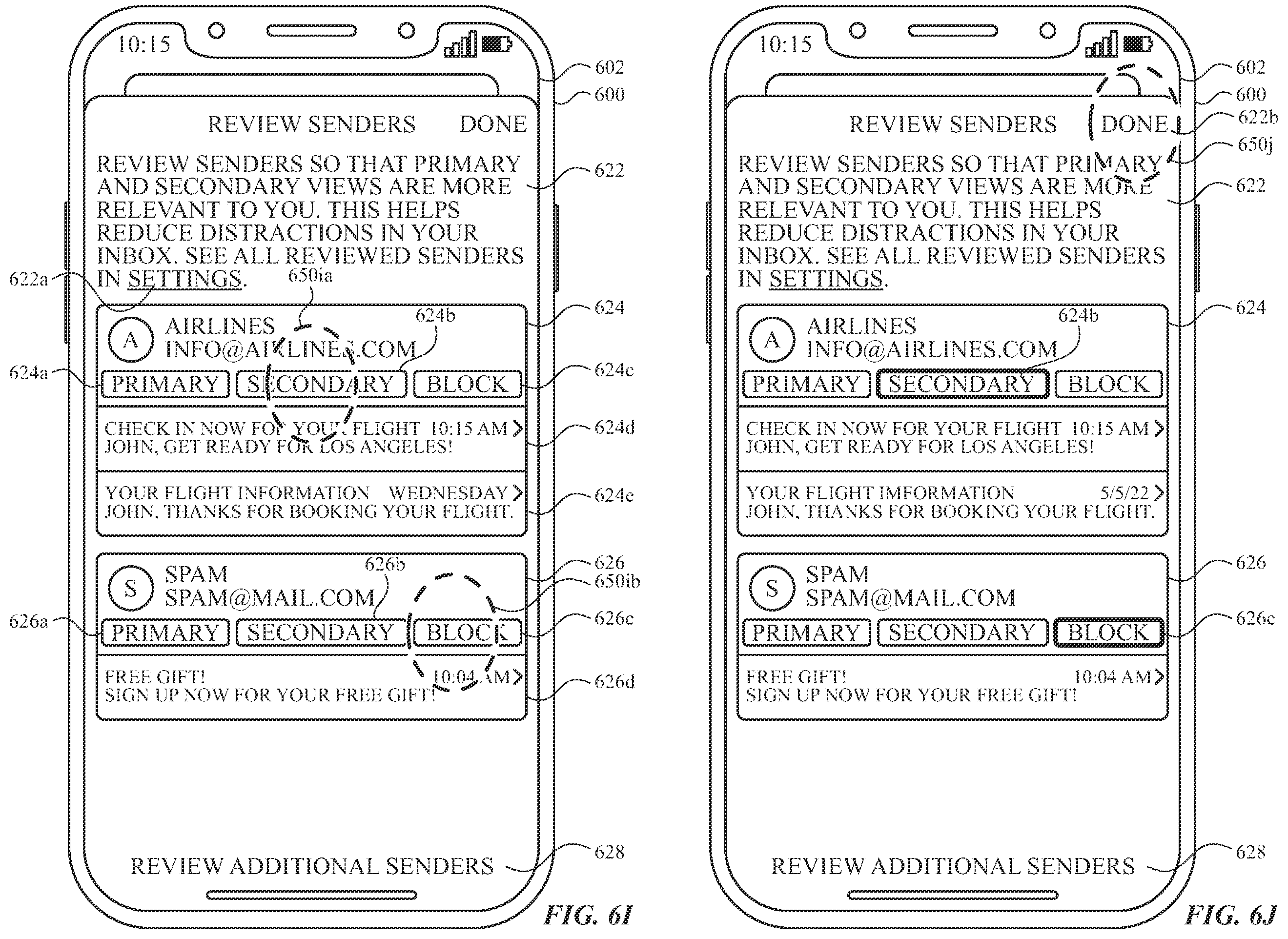 Patent US12120082 Figure 13 – User interfaces for managing messages