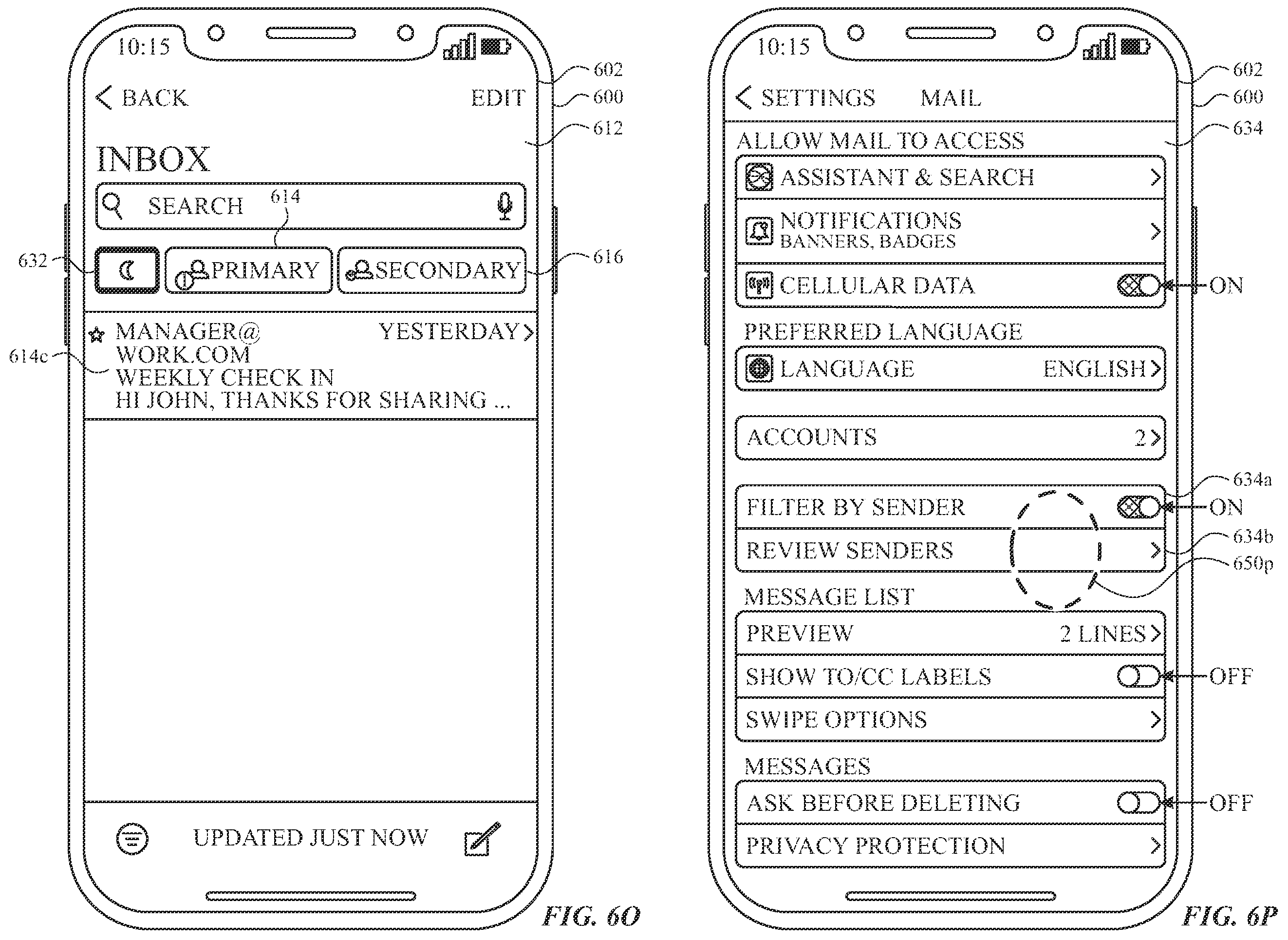 Patent US12120082 Figure 16 – User interfaces for managing messages