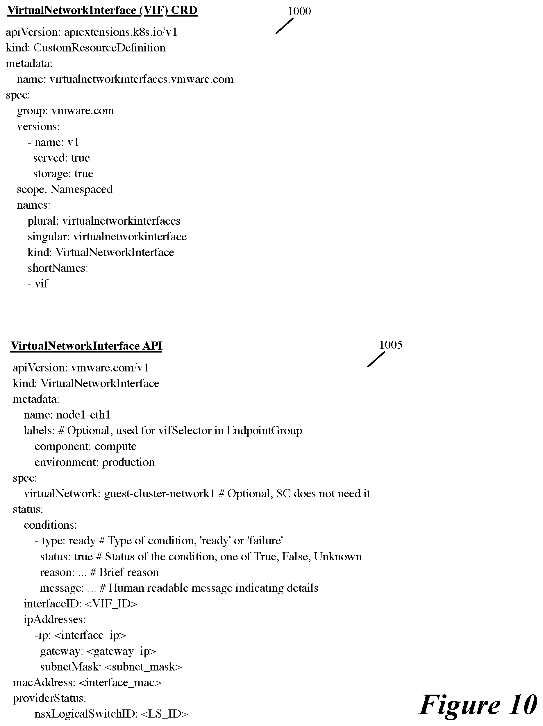 Patent US12120088 Figure 10 – Defining services for virtual interfaces of workloads
