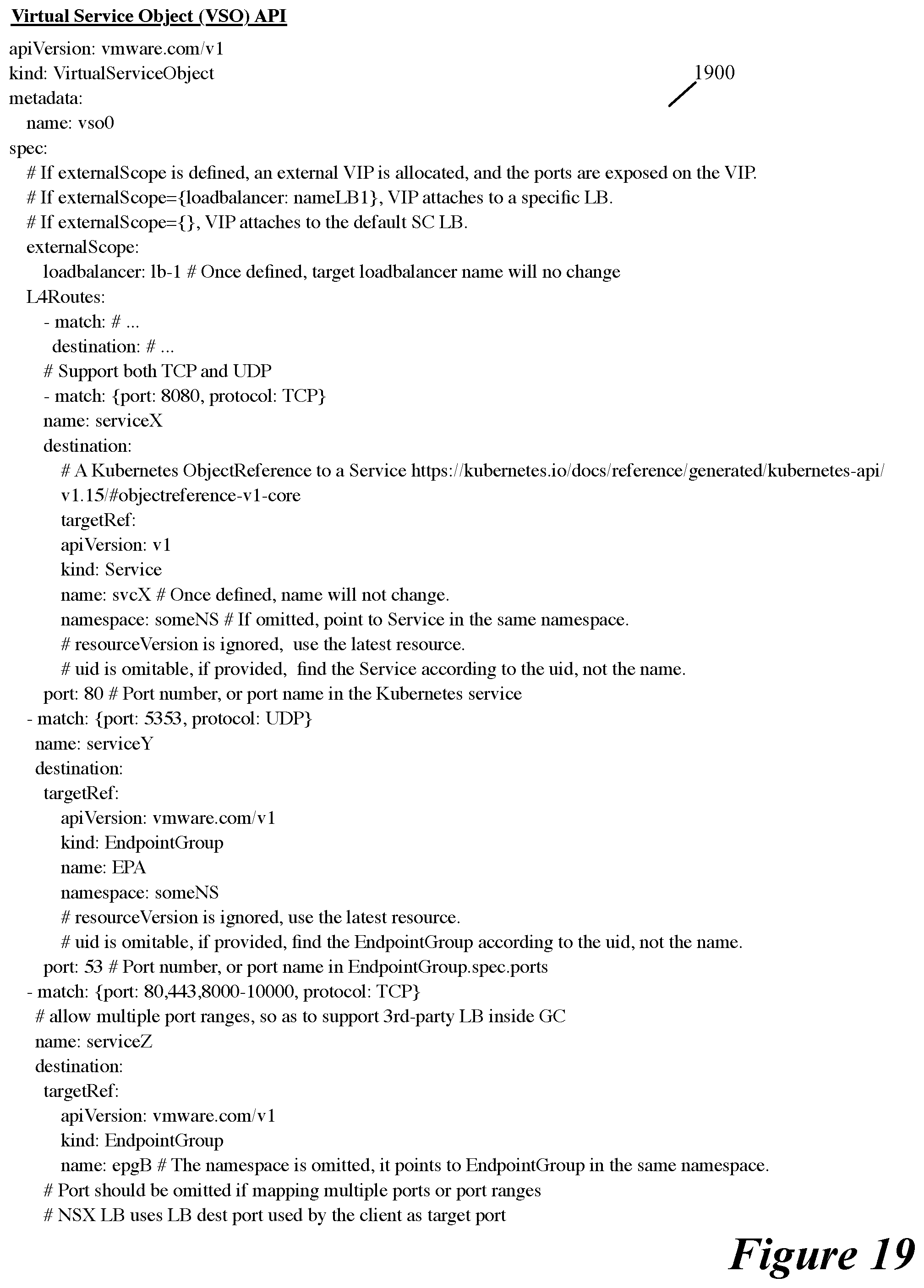 Patent US12120088 Figure 19 – Defining services for virtual interfaces of workloads