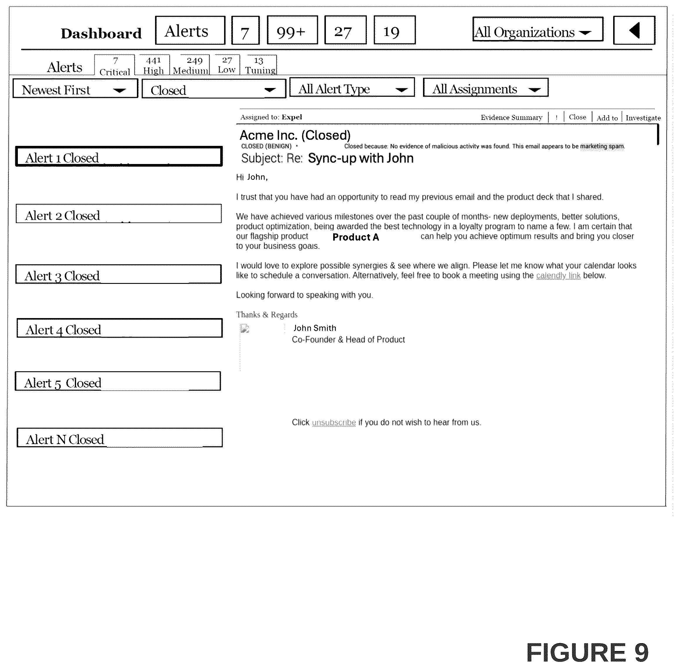 Patent US12120147 Figure 9 – Systems and methods for intelligent identification and automated disposal of non-malicious electronic communications