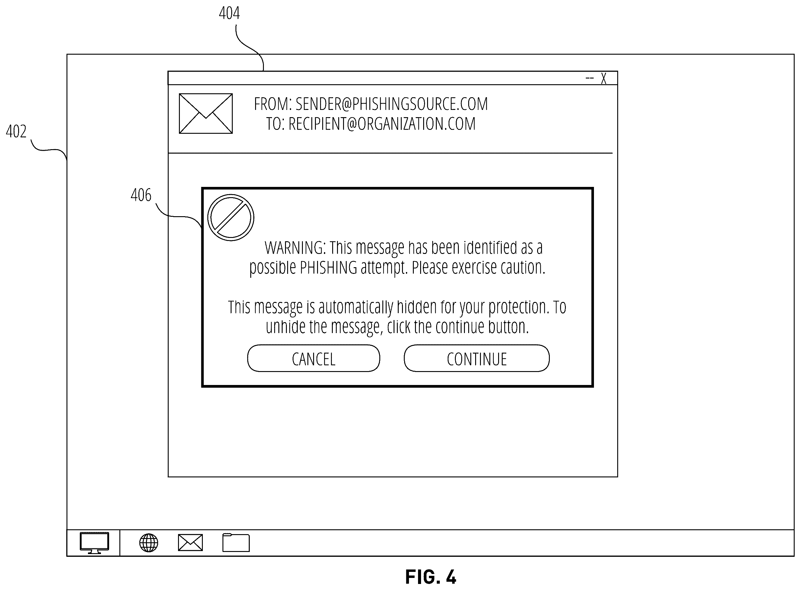 Patent US12120148 Figure 4 – Intelligent anti-phishing management