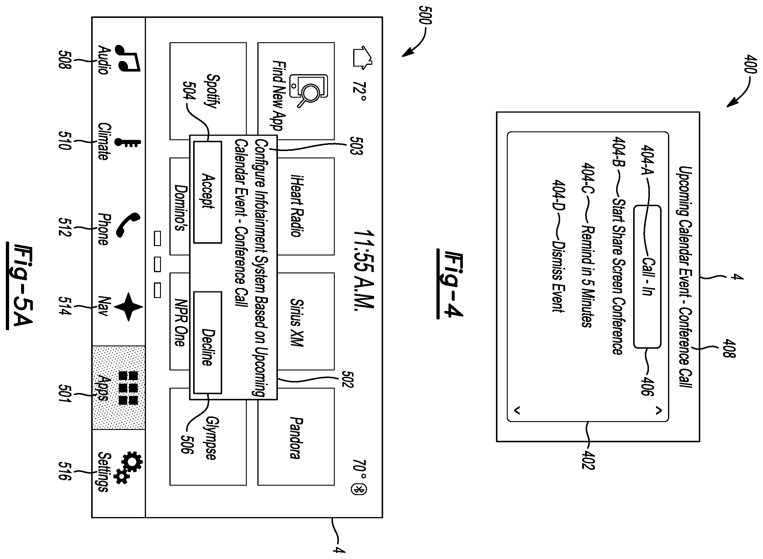 Patent US12120159 Figure 4 – Methods and systems to customize a vehicle computing system based on an electronic calendar
