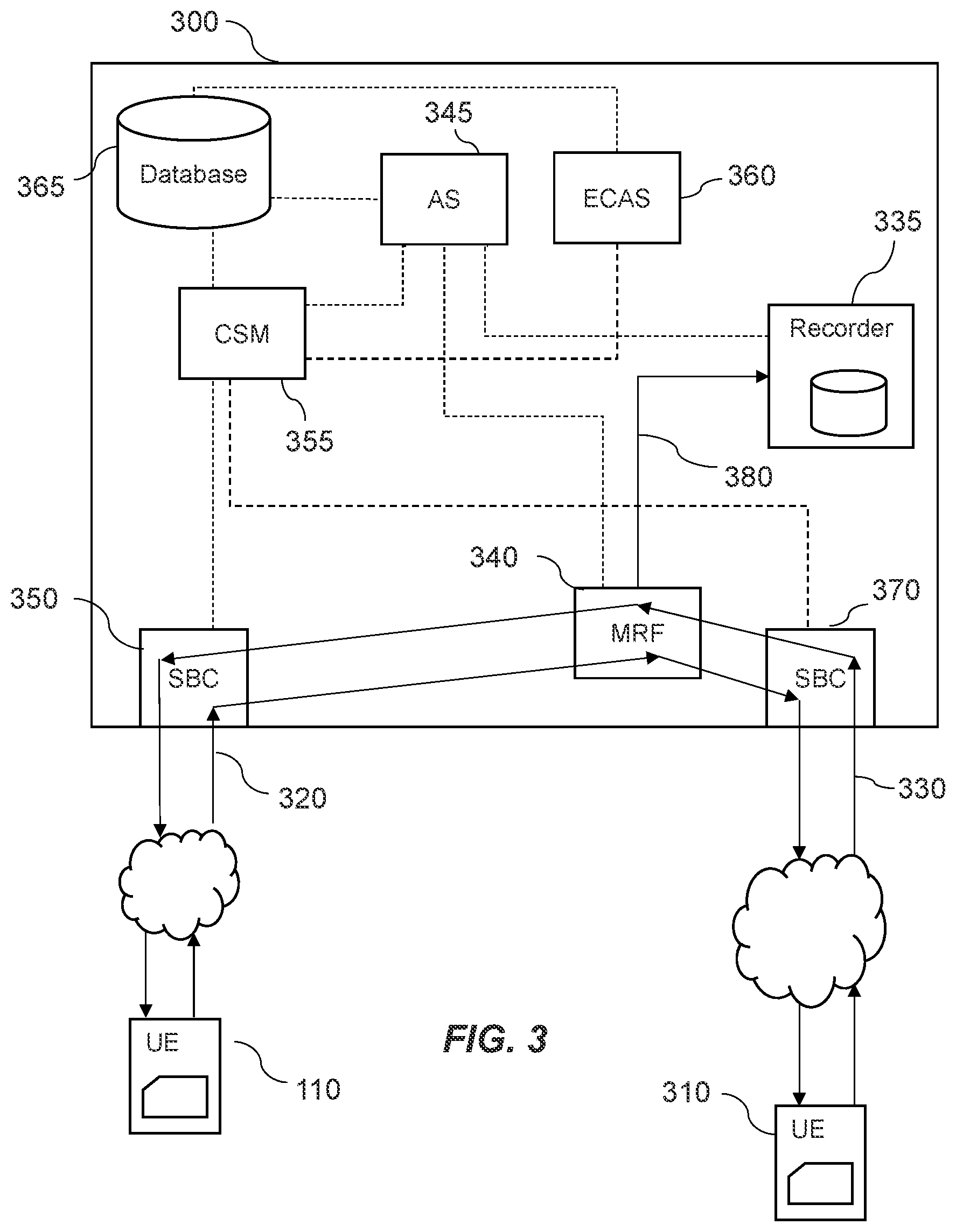 Patent US12120264 Figure 3 – Communications recording