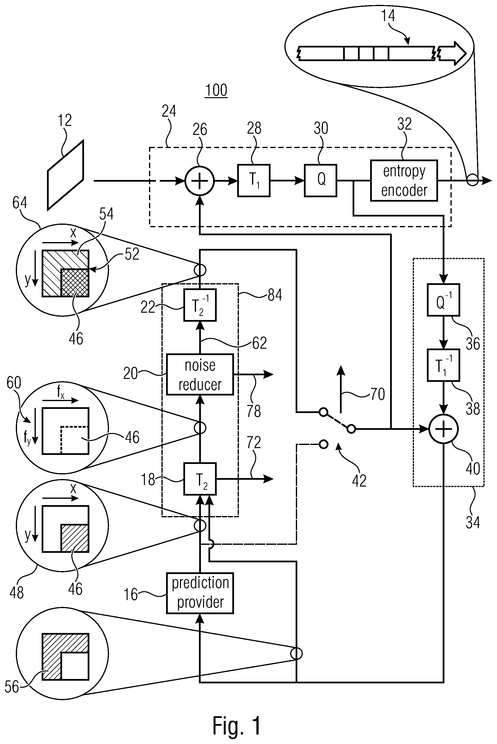 Patent US12120321 Figure 1 – Refined block-based predictive coding and decoding of a picture