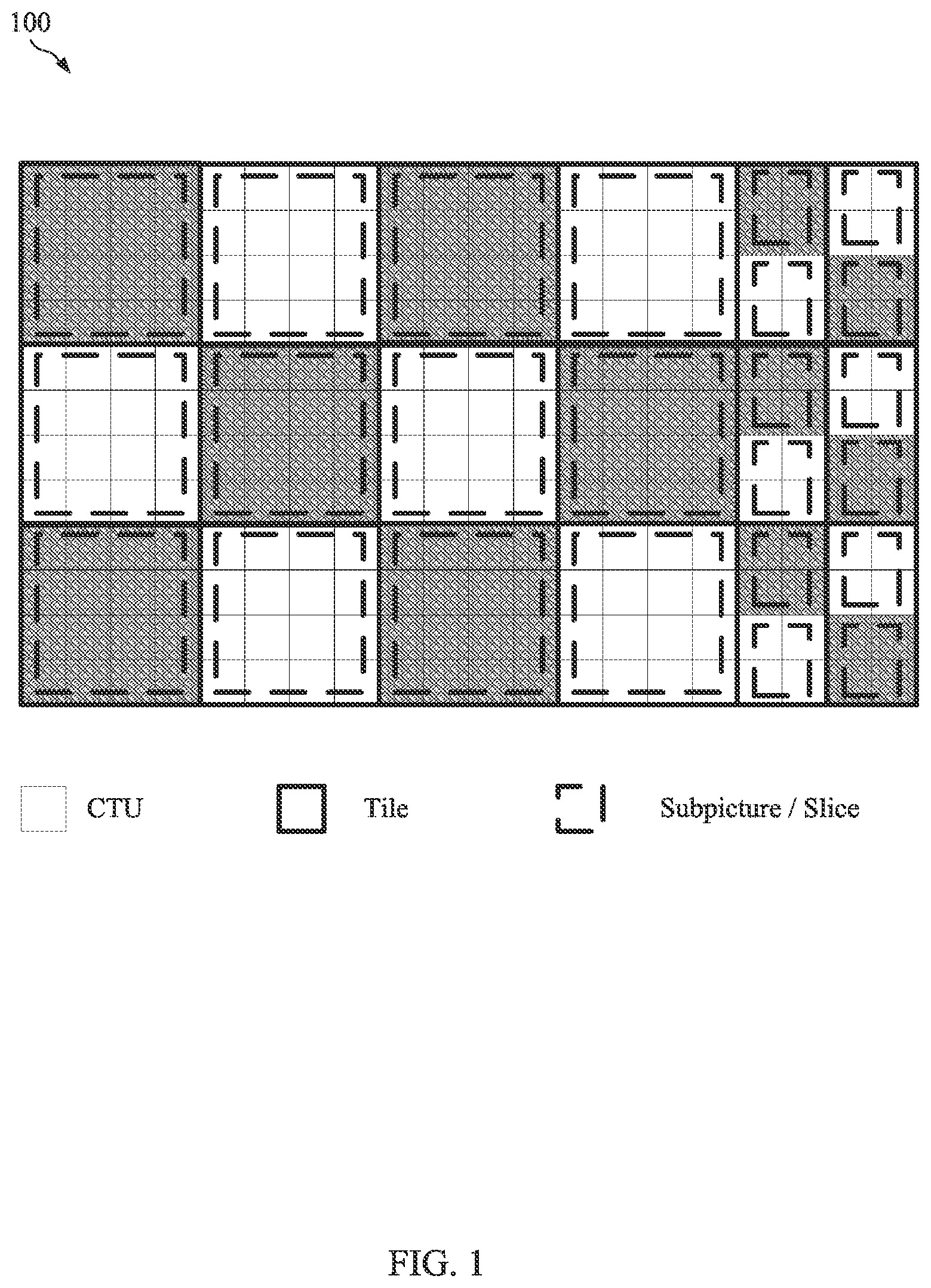 Patent US12120322 Figure 1 – Level information for sub-picture tracks
