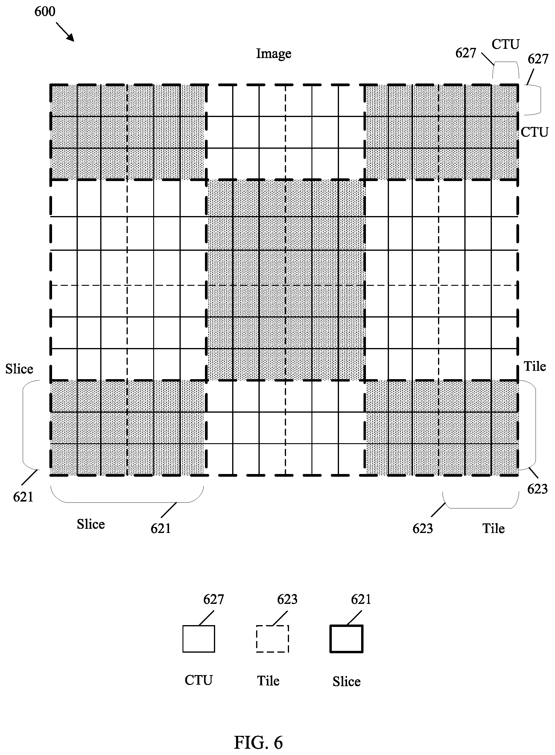 Patent US12120360 Figure 6 – Tile signaling in video coding