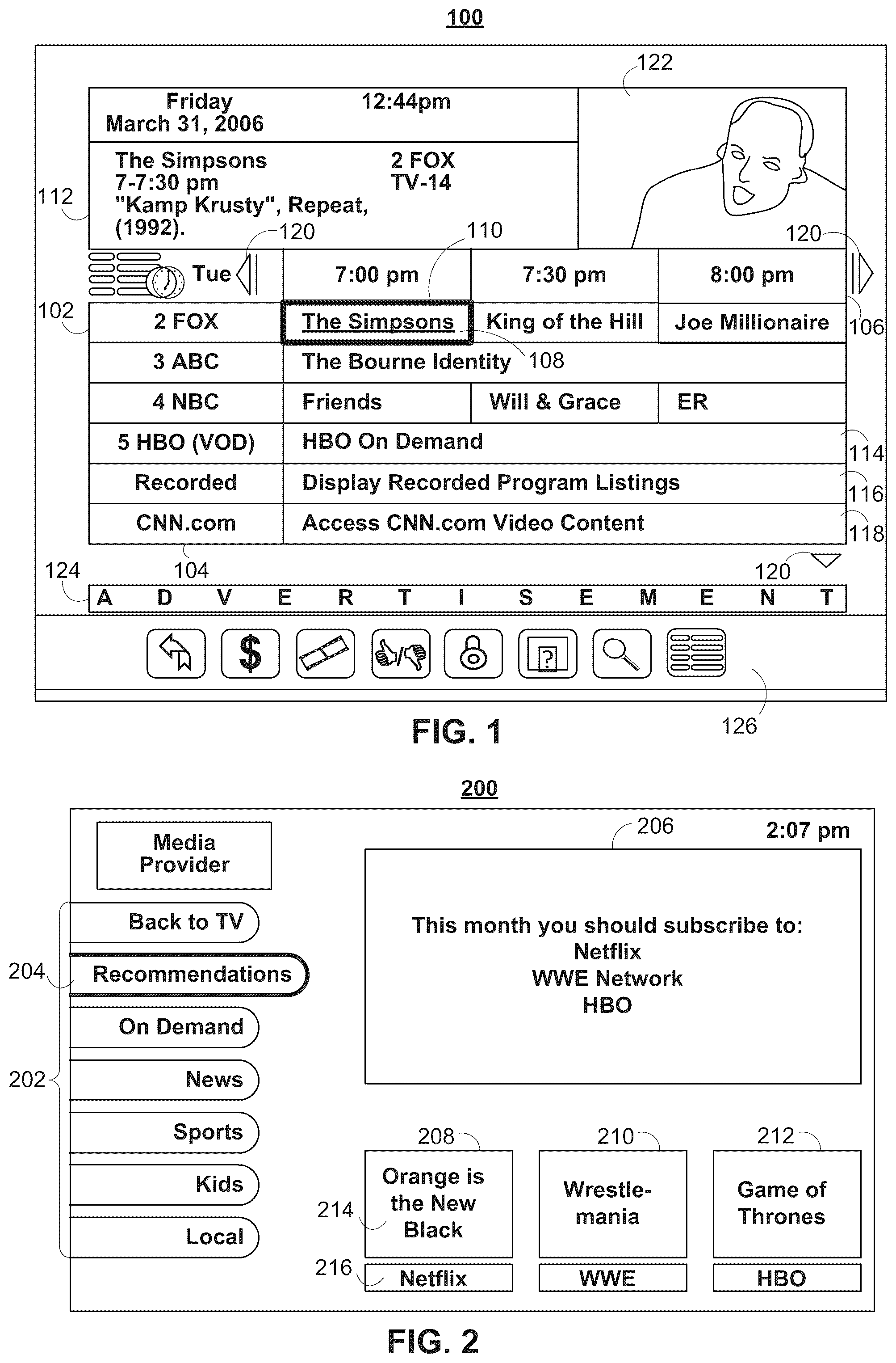 Patent US12120370 Figure 1 – Methods and systems for managing media subscriptions