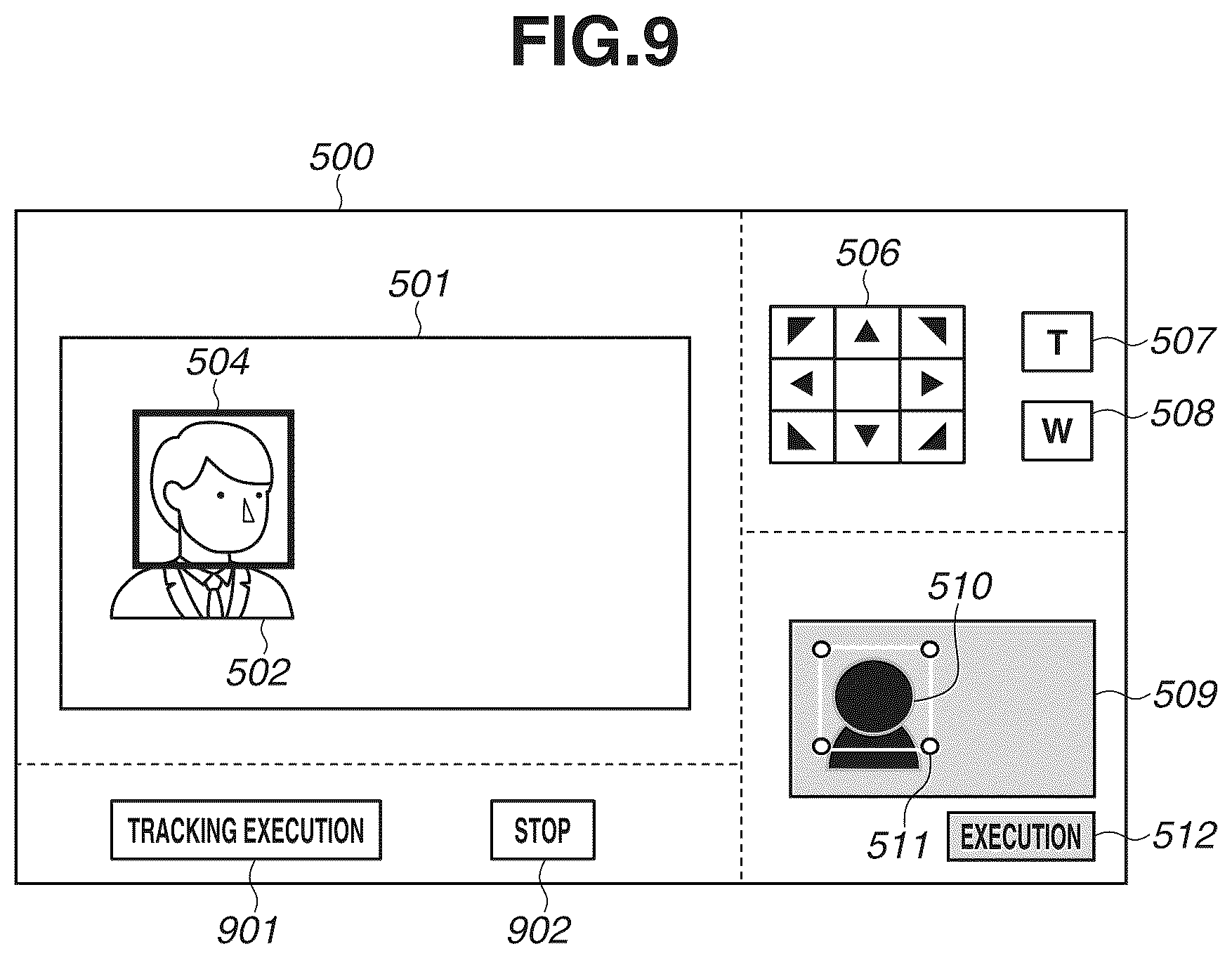 Patent US12120418 Figure 9 – Information processing apparatus for controlling an image capturing area, information processing method, and storage medium