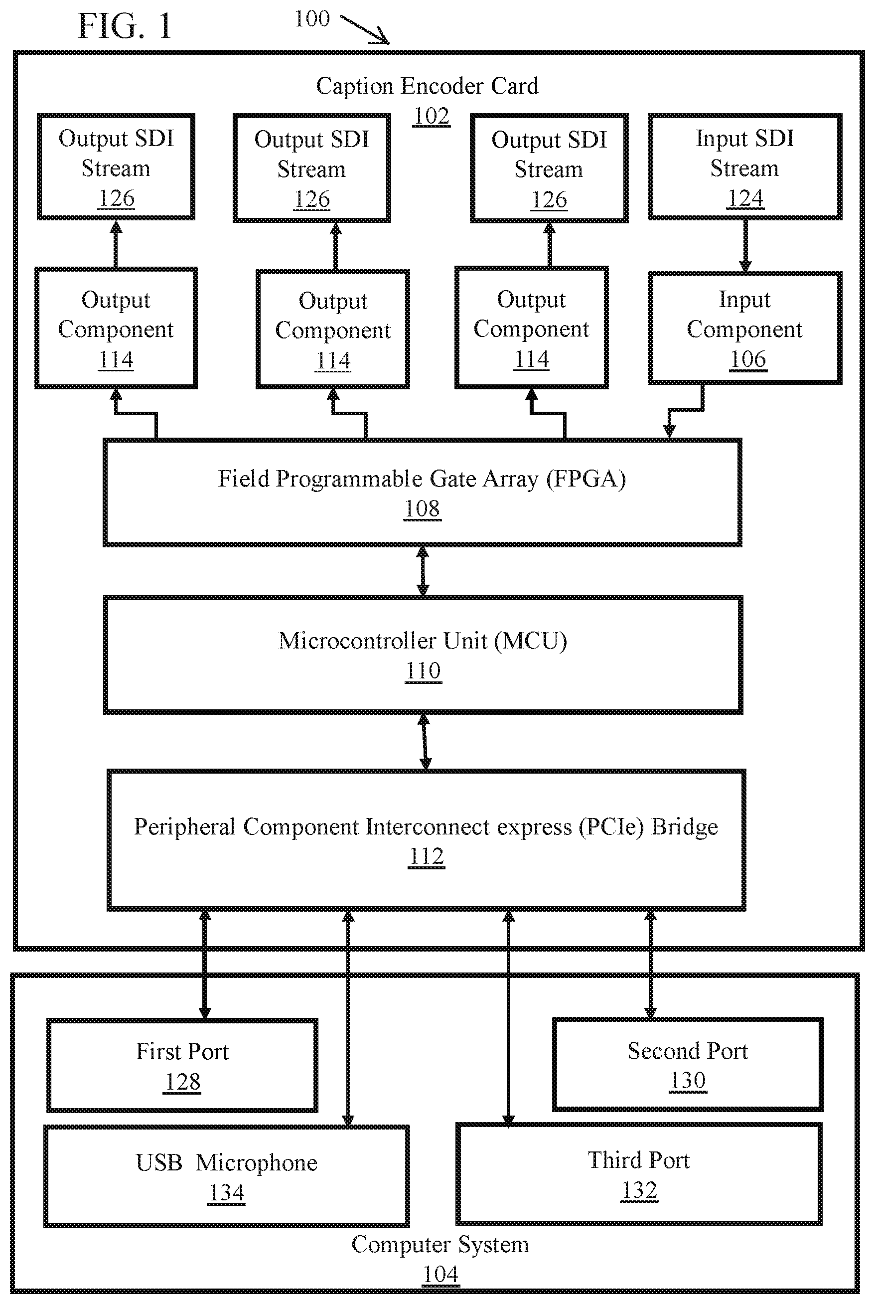 Patent US12120454 Figure 1 – Caption encoder system and method
