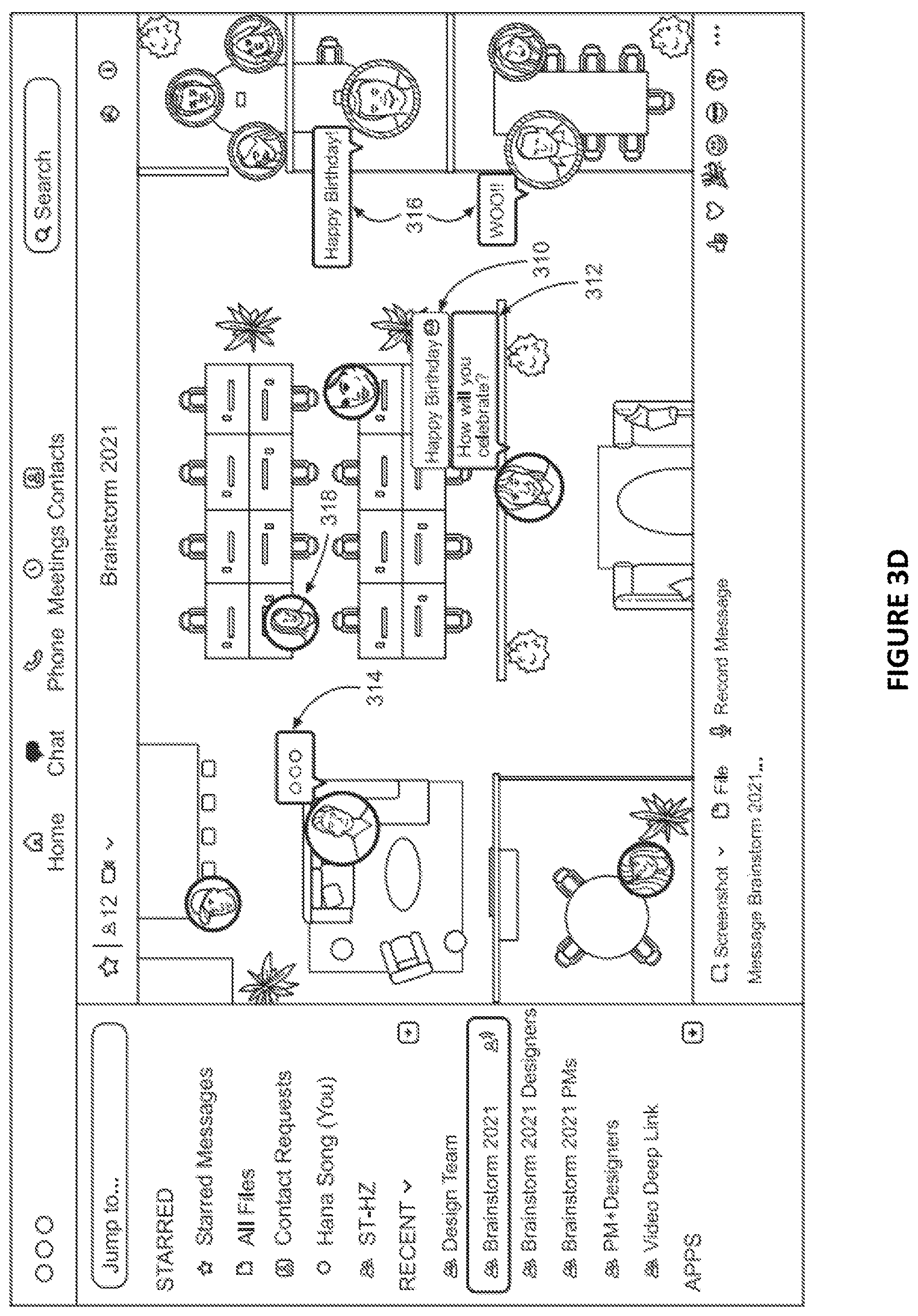 Patent US12120459 Figure 7 – Spatial chat view