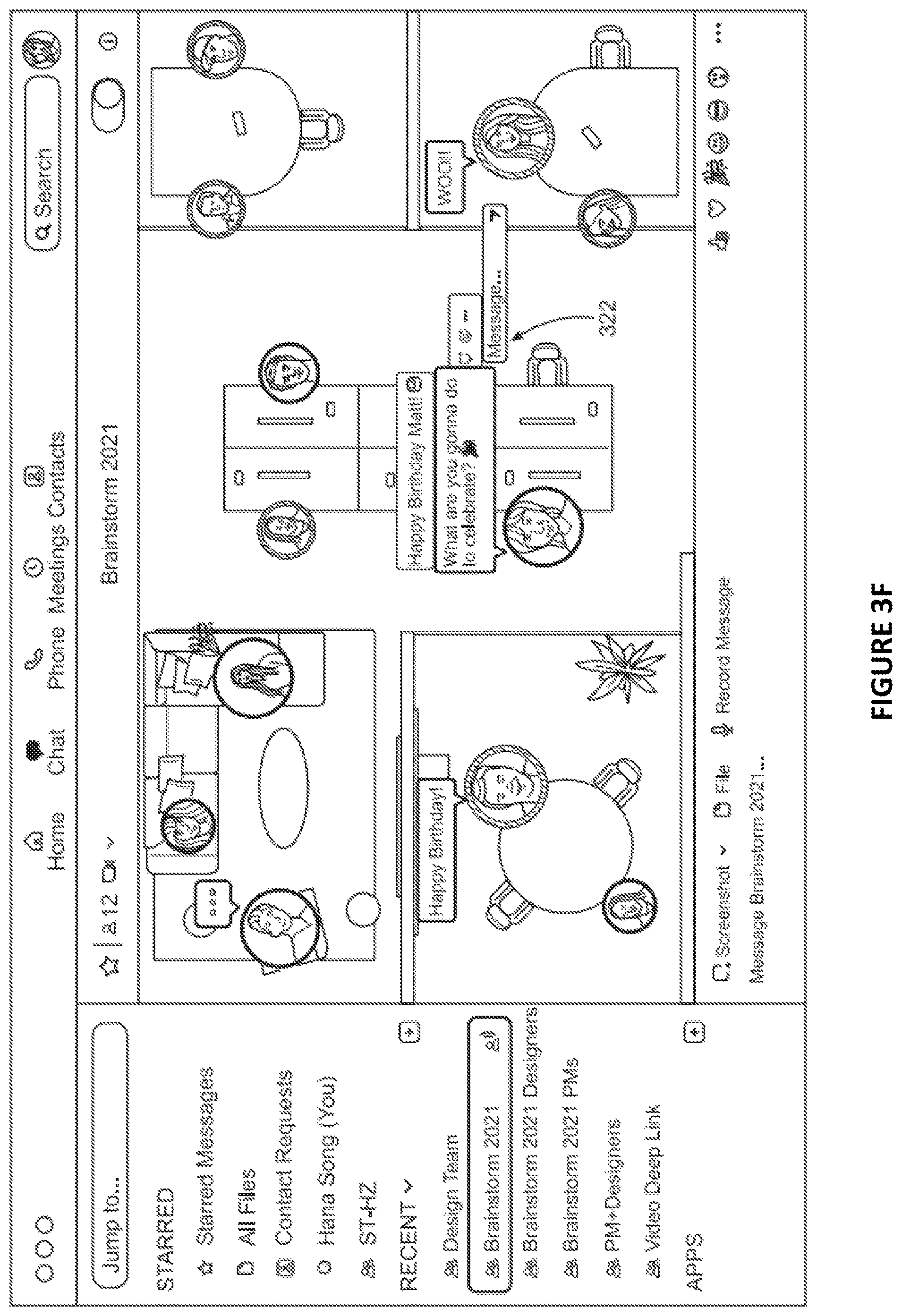 Patent US12120459 Figure 9 – Spatial chat view