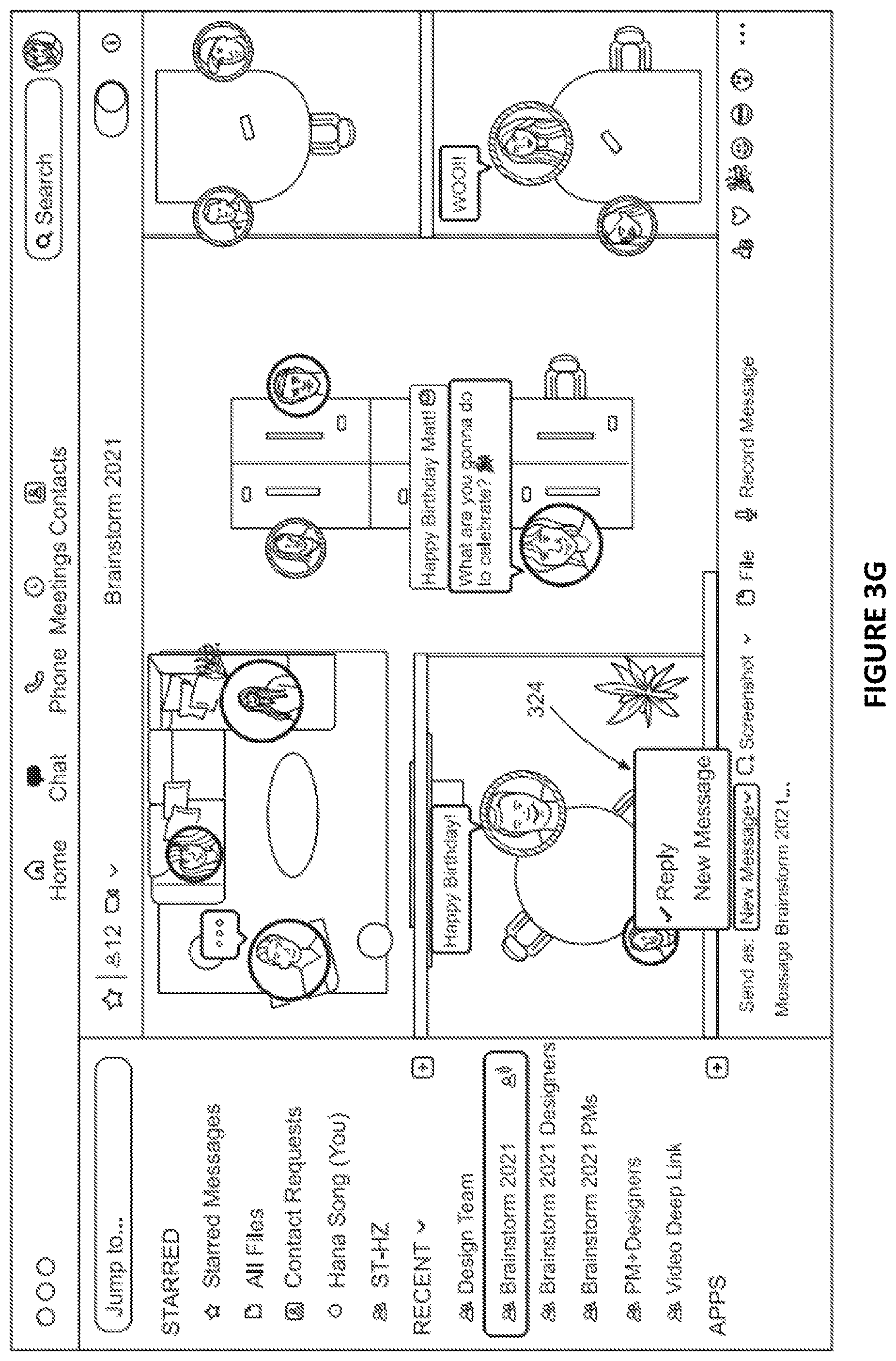 Patent US12120459 Figure 10 – Spatial chat view