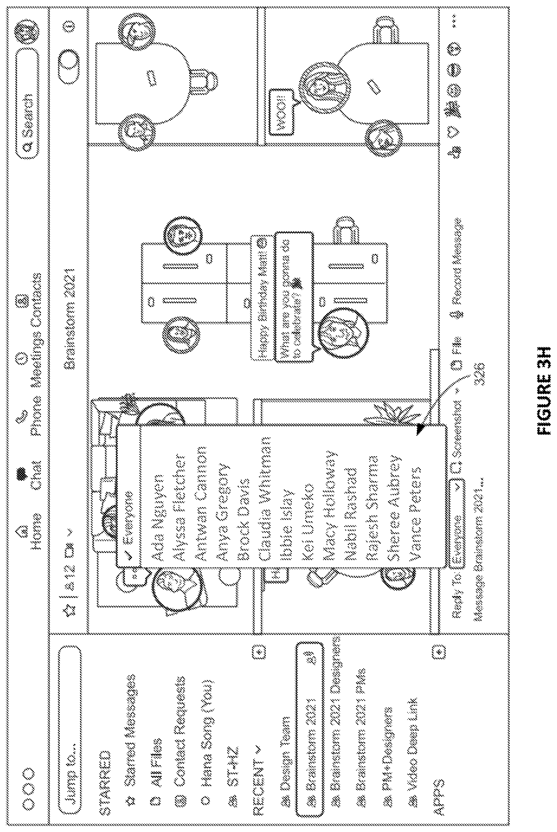 Patent US12120459 Figure 11 – Spatial chat view