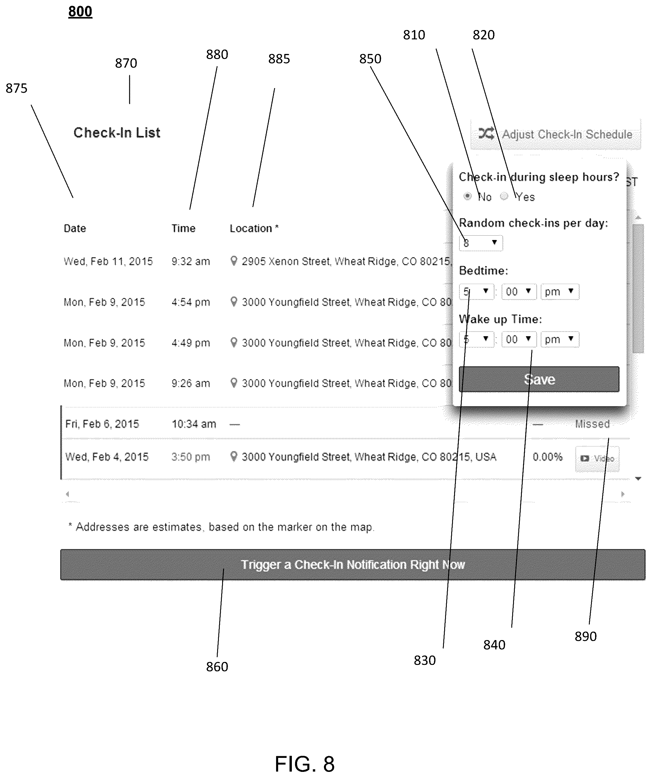 Patent US12120462 Figure 8 – Monitoring process