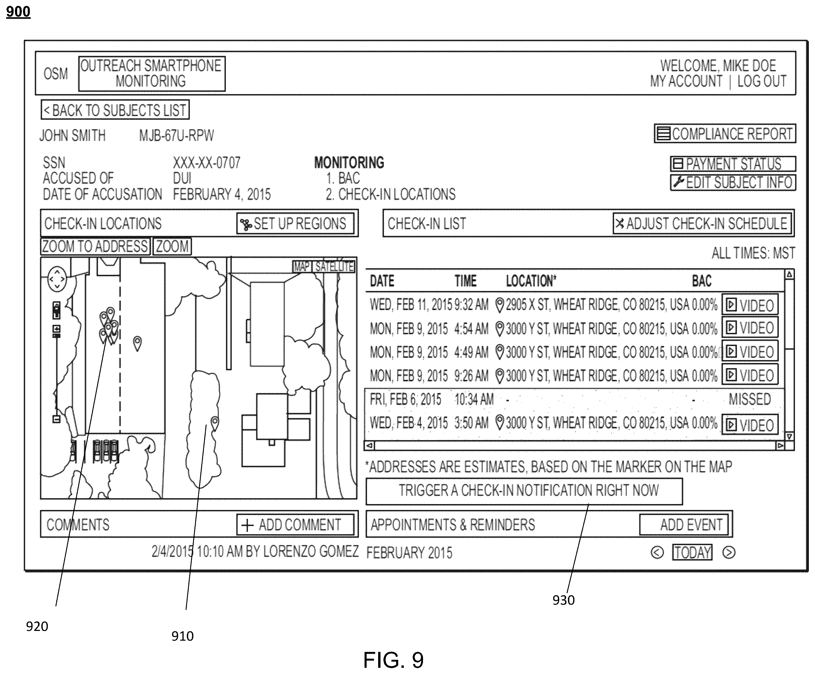 Patent US12120462 Figure 9 – Monitoring process