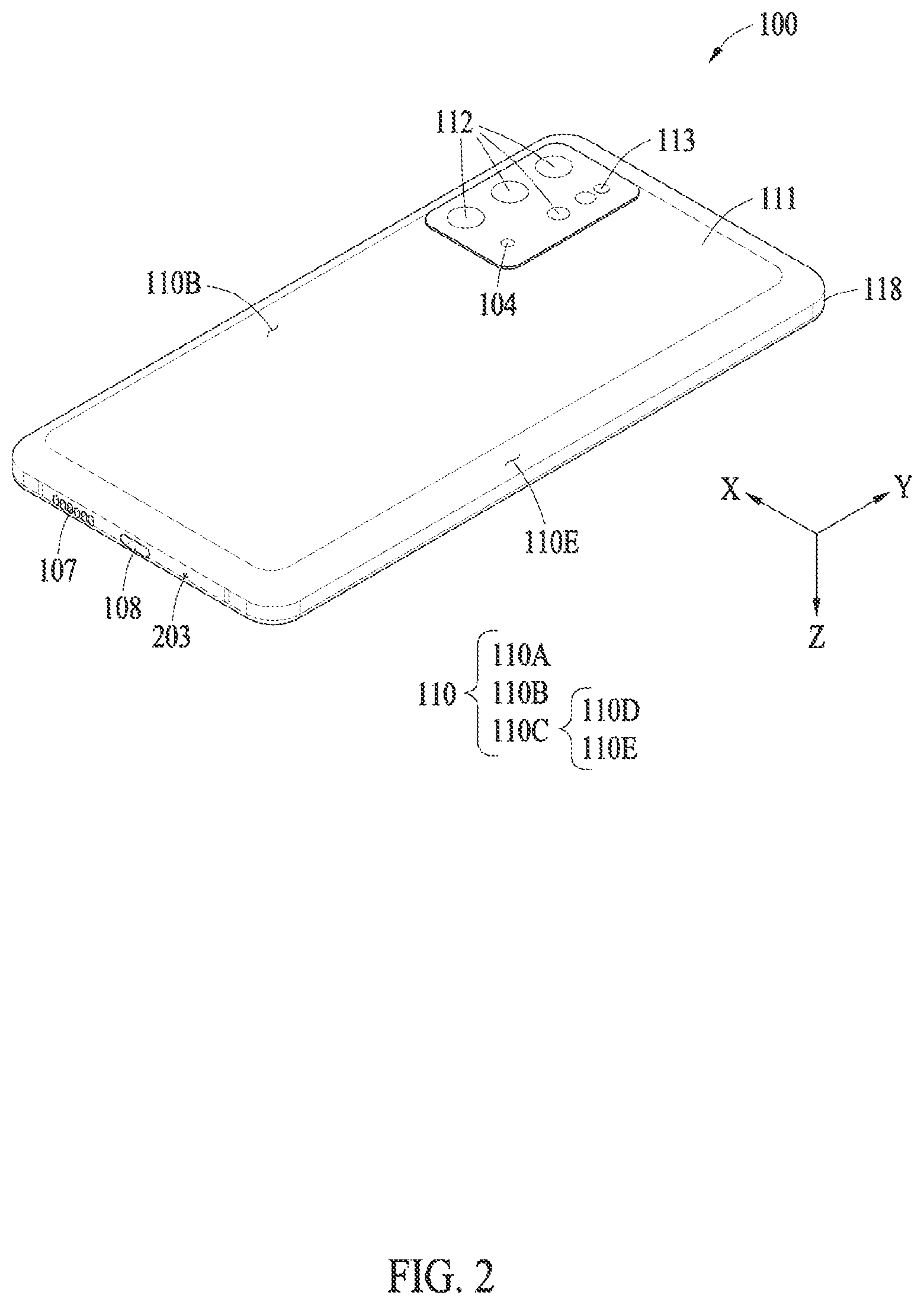 Patent US12120476 Figure 2 – Electronic device including audio output module