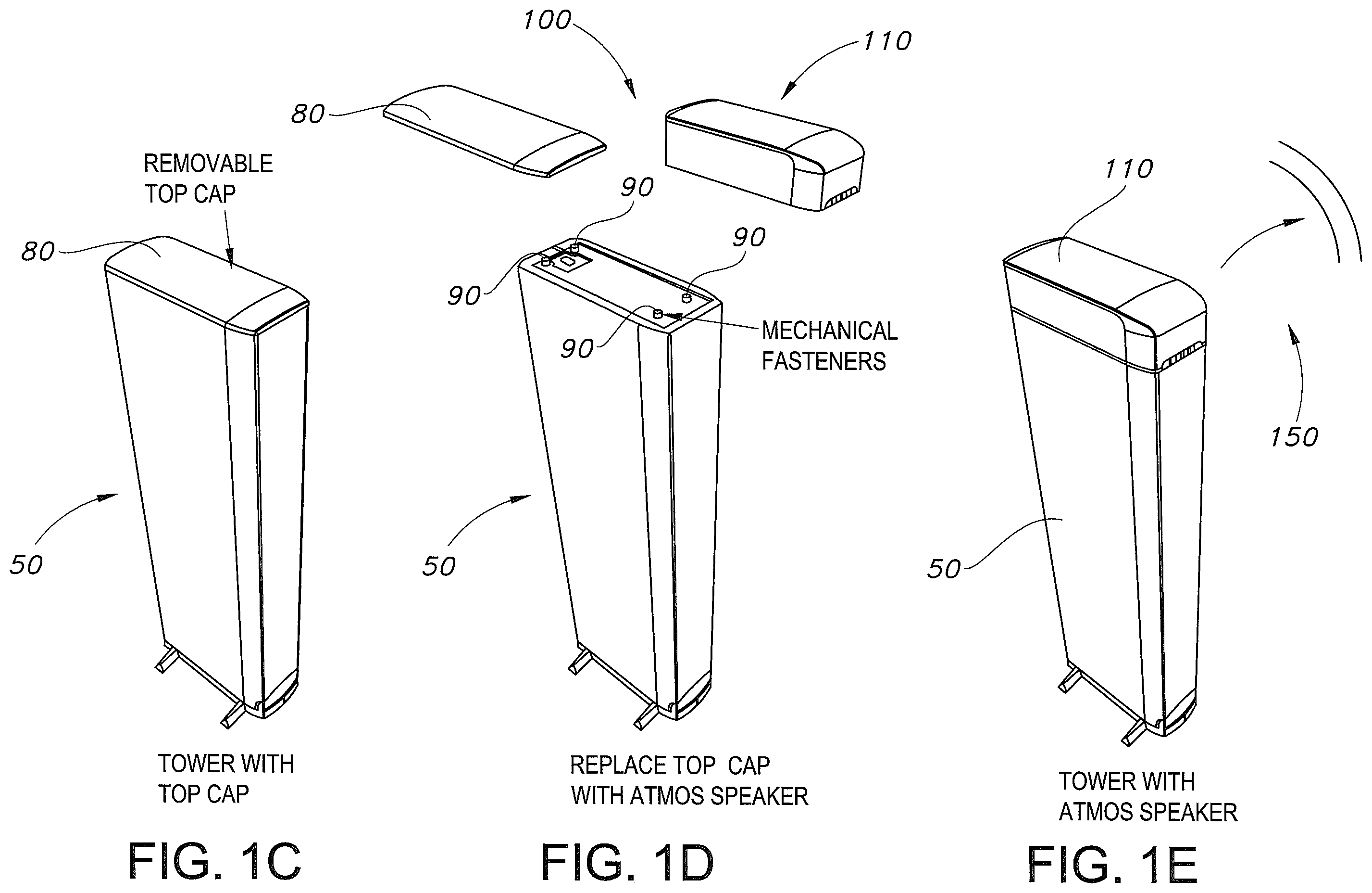 Patent US12120494 Figure 2 – Loudspeaker system with overhead sound image generating (e.g., ATMOS™) elevation module and method and apparatus for direct signal cancellation