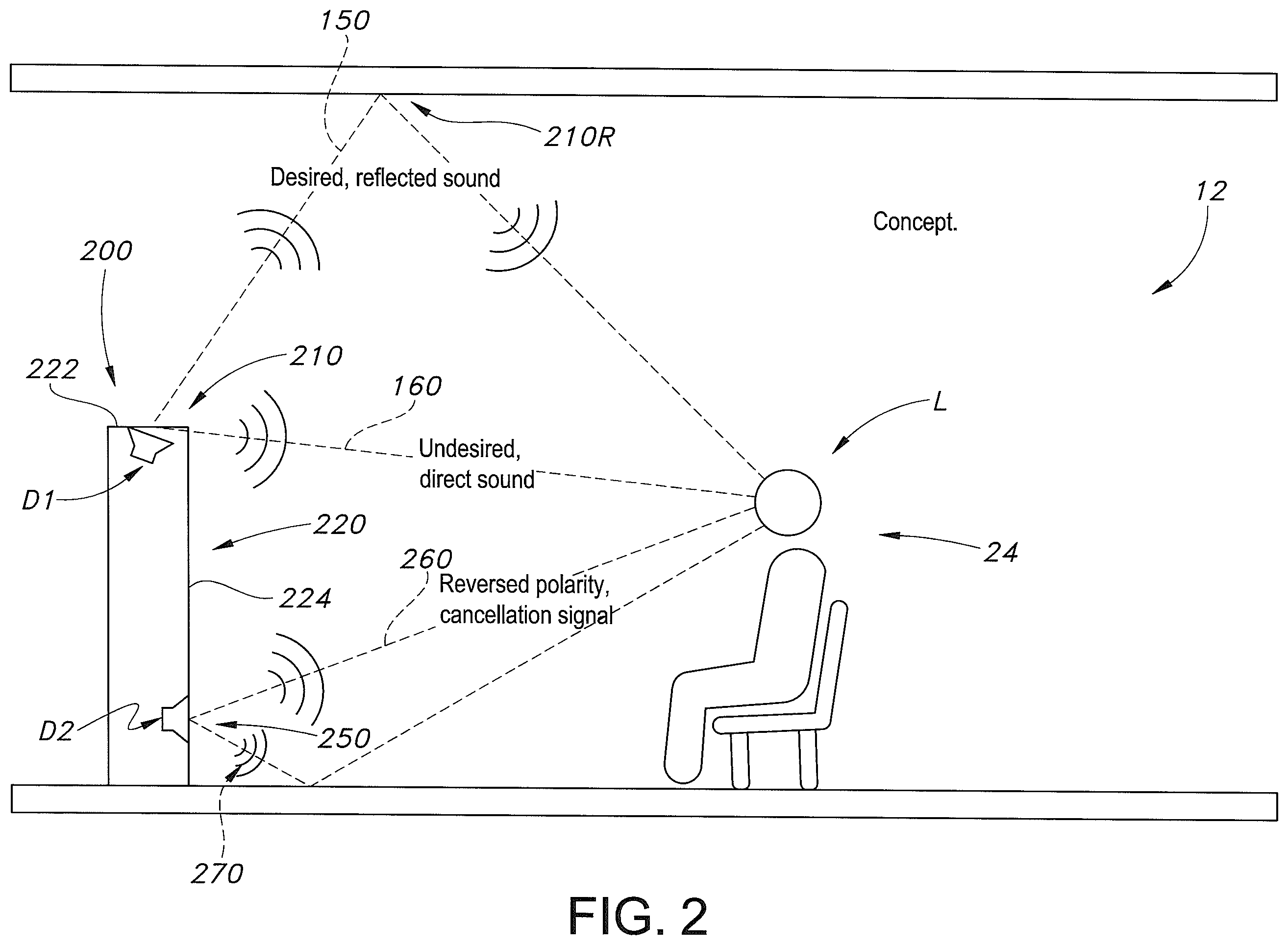 Patent US12120494 Figure 3 – Loudspeaker system with overhead sound image generating (e.g., ATMOS™) elevation module and method and apparatus for direct signal cancellation