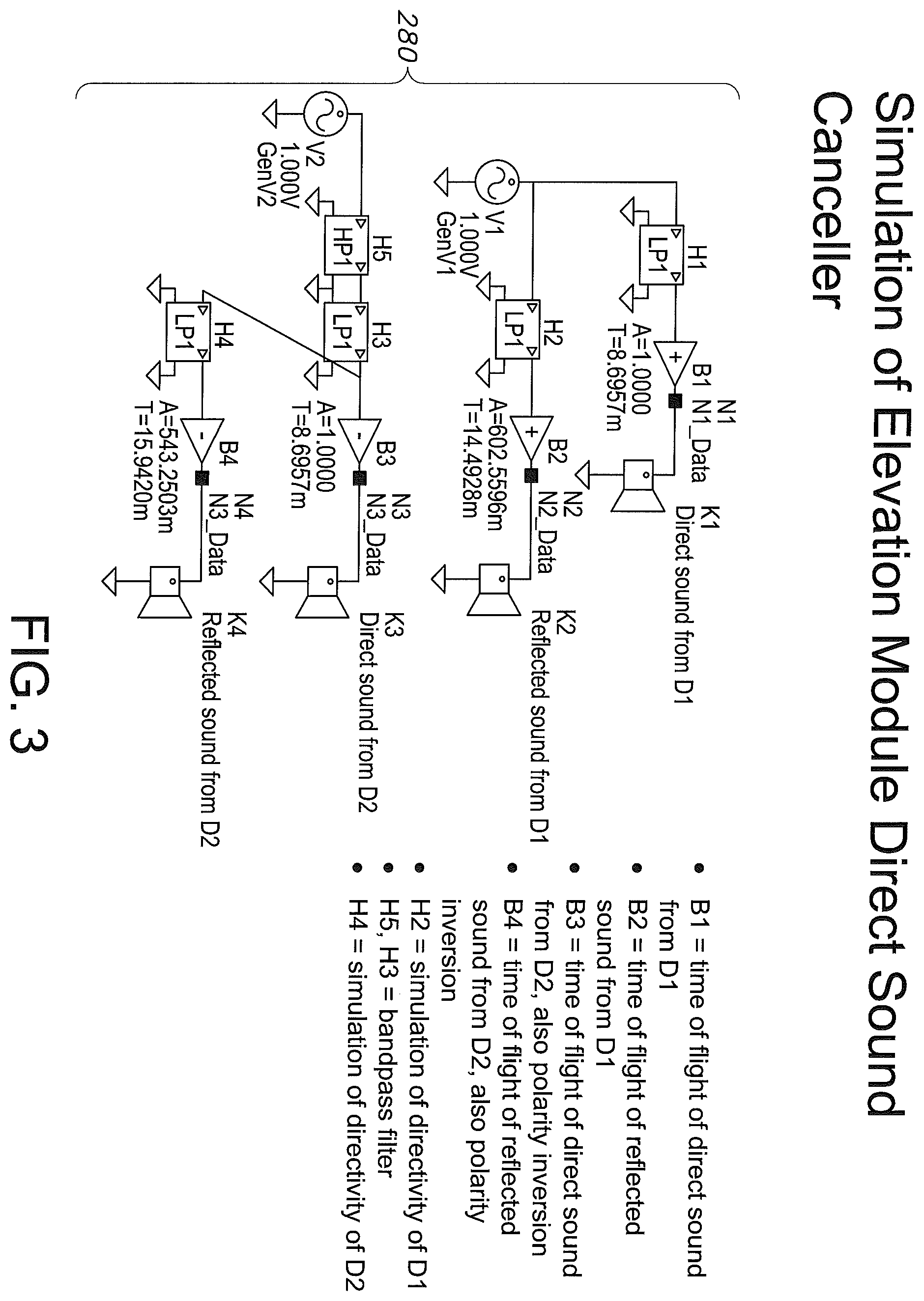 Patent US12120494 Figure 4 – Loudspeaker system with overhead sound image generating (e.g., ATMOS™) elevation module and method and apparatus for direct signal cancellation