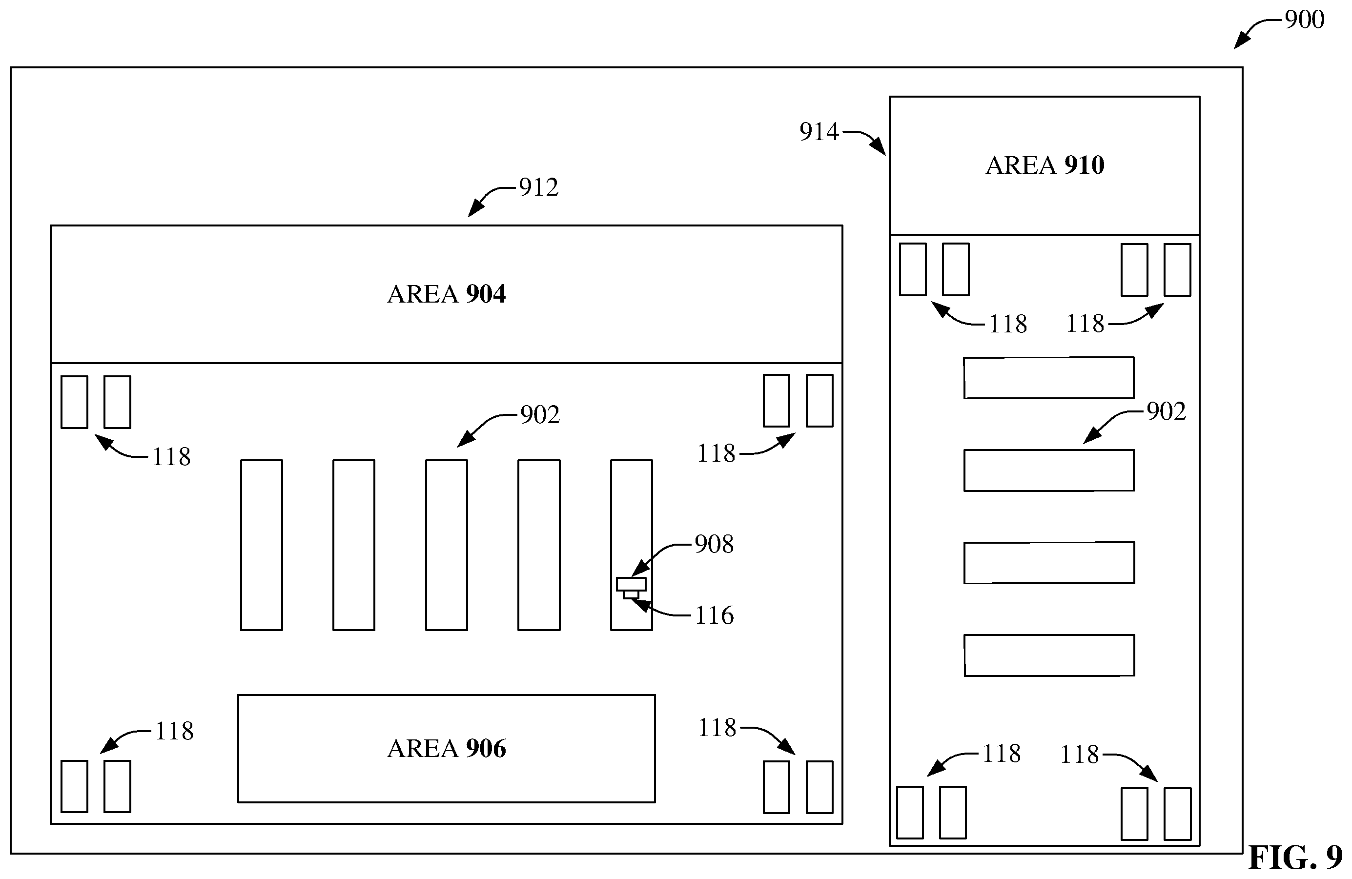 Patent US12120577 Figure 9 – Location-based communication using wireless device