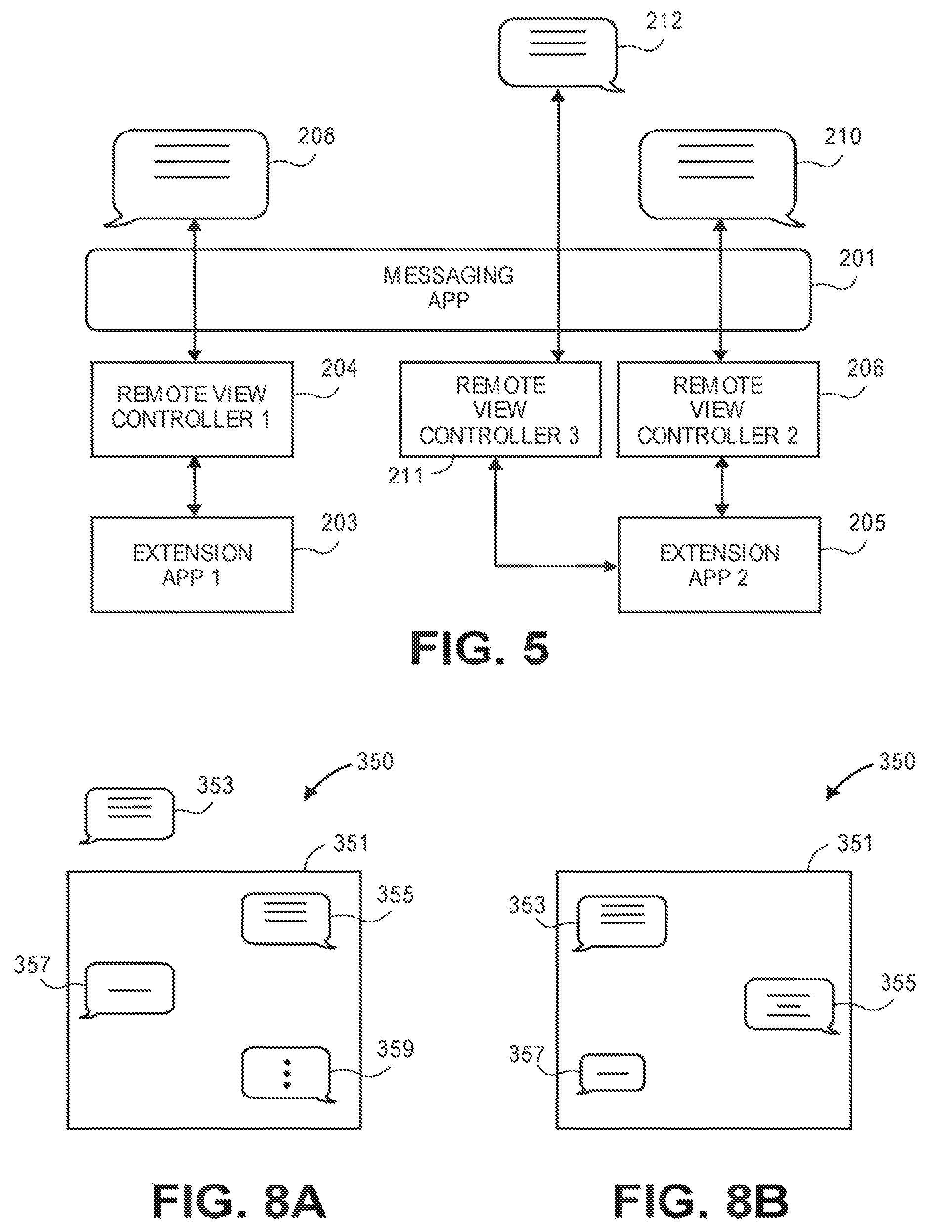 Patent US12120585 Figure 5 – Messaging system interacting with dynamic extension app