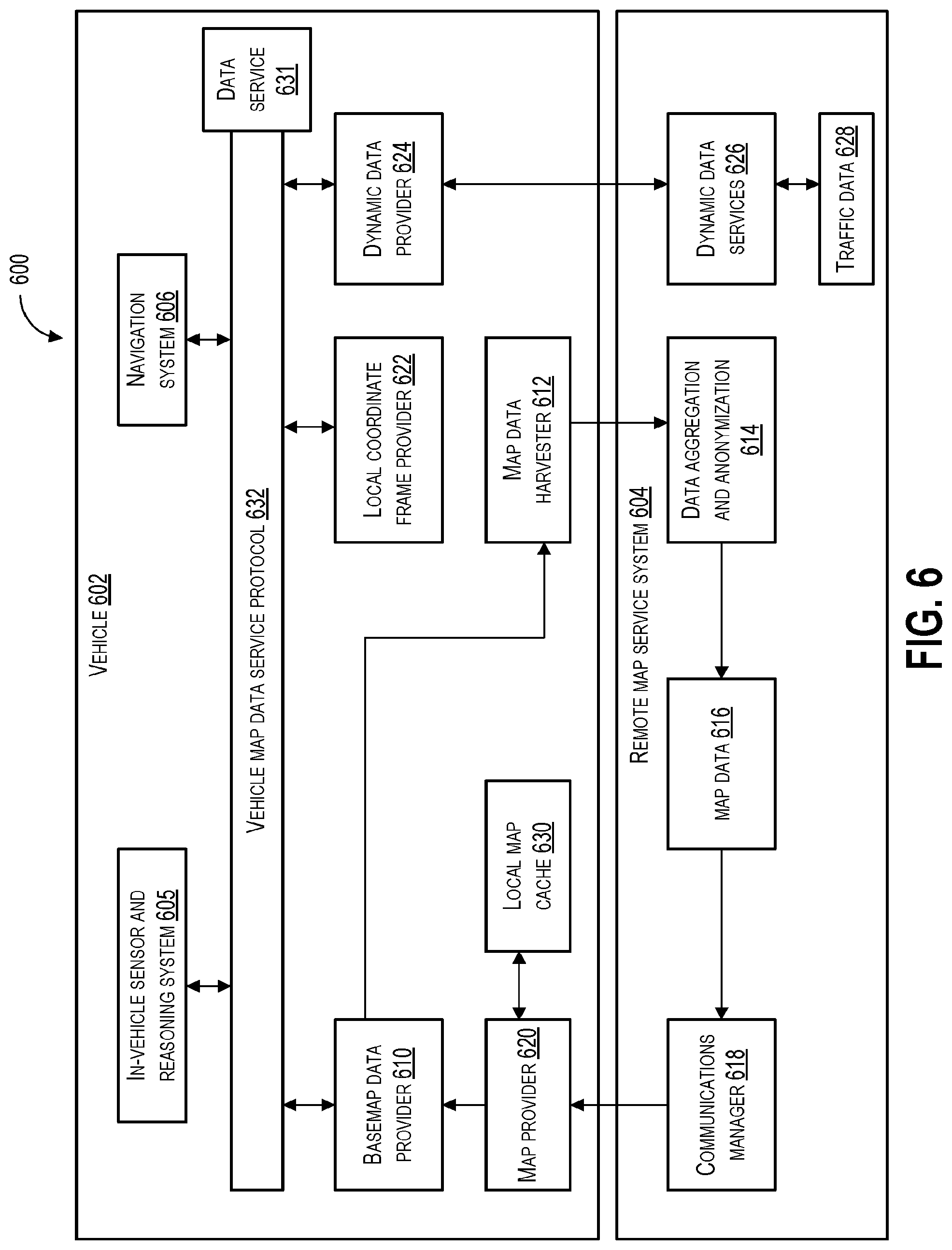 Patent US12120588 Figure 6 – Vehicle map service system
