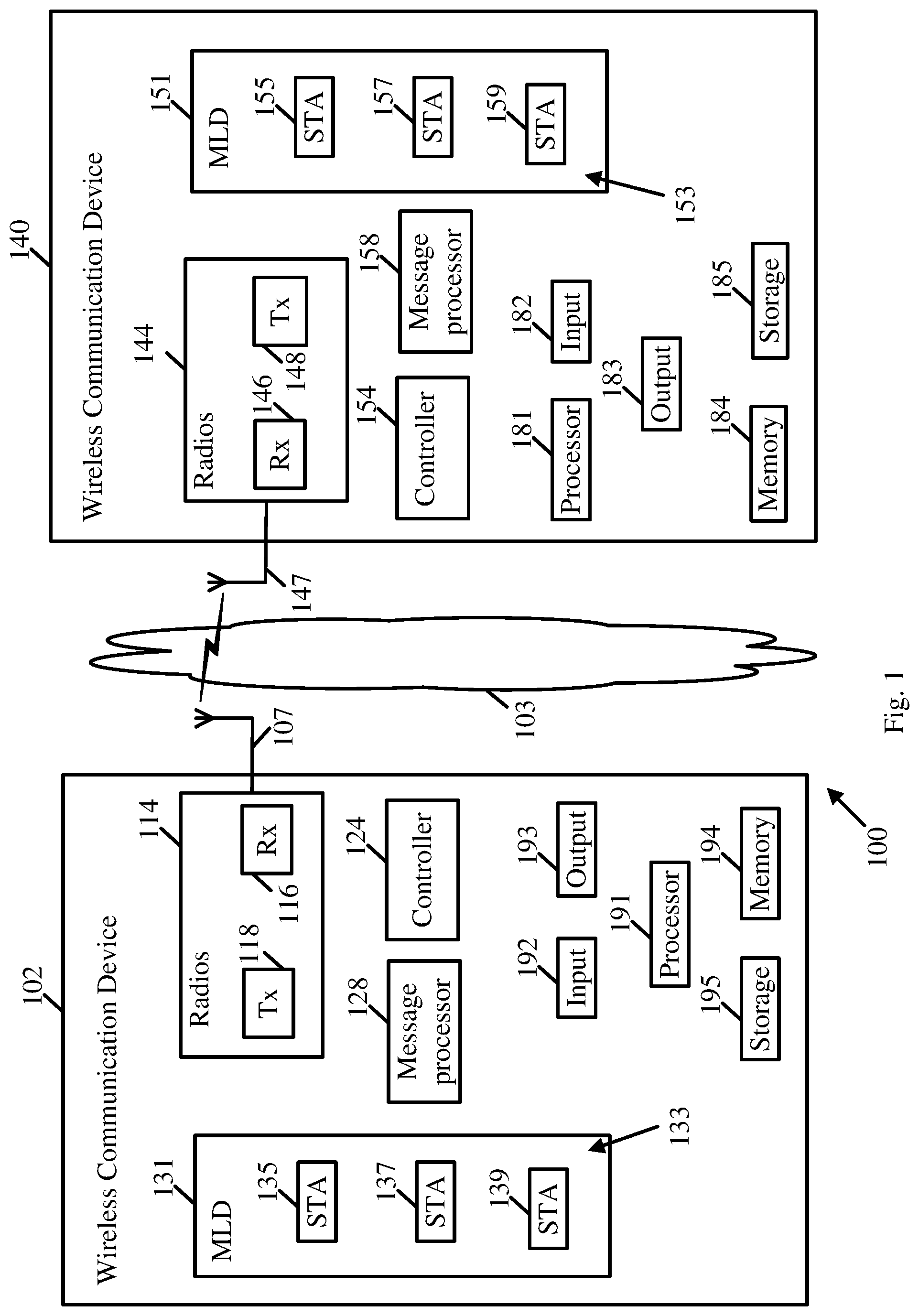 Patent US12120735 Figure 1 – Apparatus, system and method of communicating a multi-link element from a multi-link device