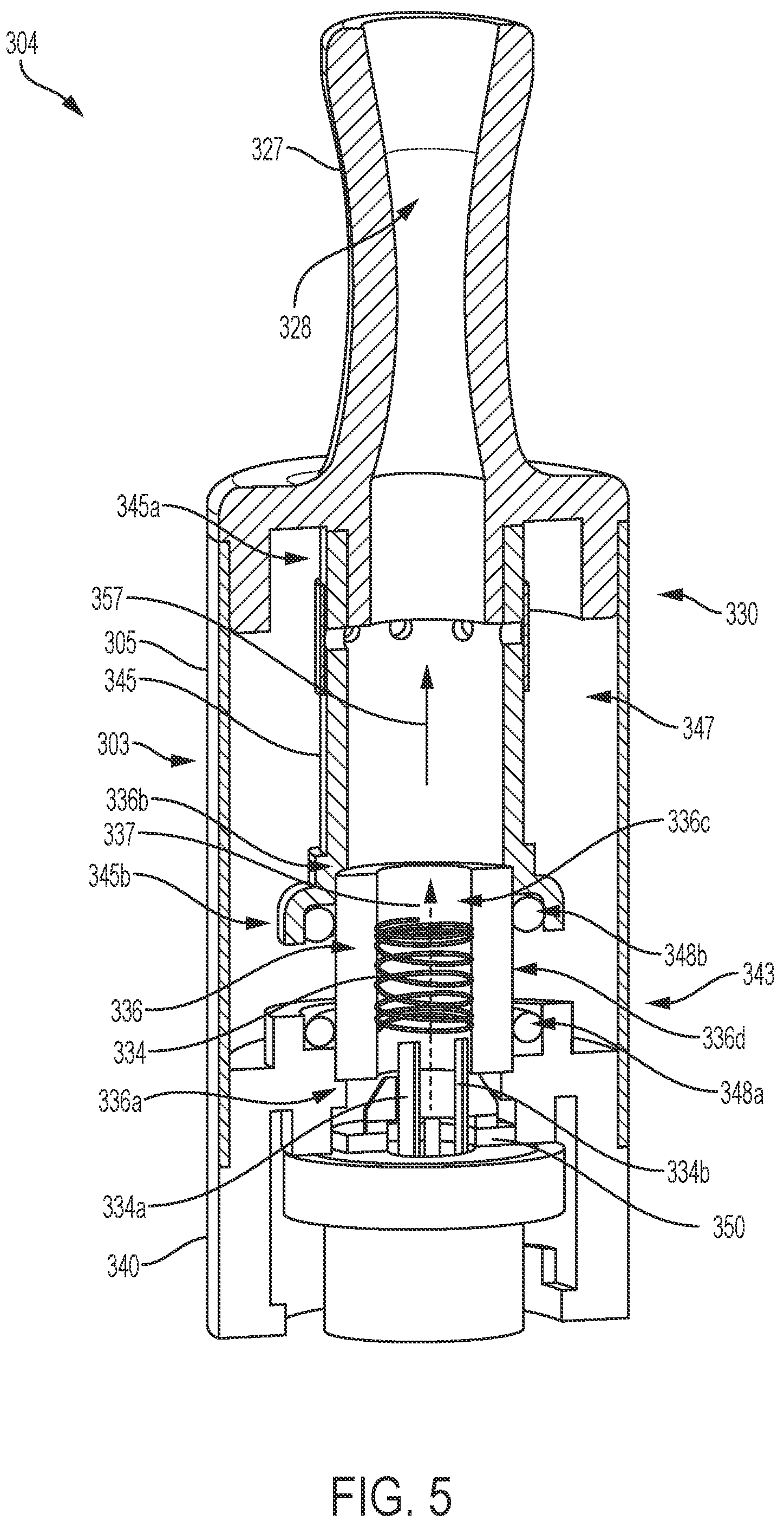 Patent US12120778 Figure 5 – Aerosol delivery device including a ceramic wicking element