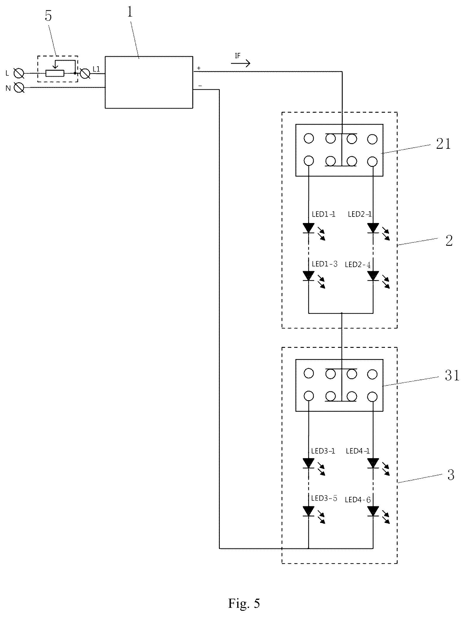 Patent US12120787 Figure 5 – Control circuit for a light adjustment and a tone adjustment and an implementation method thereof