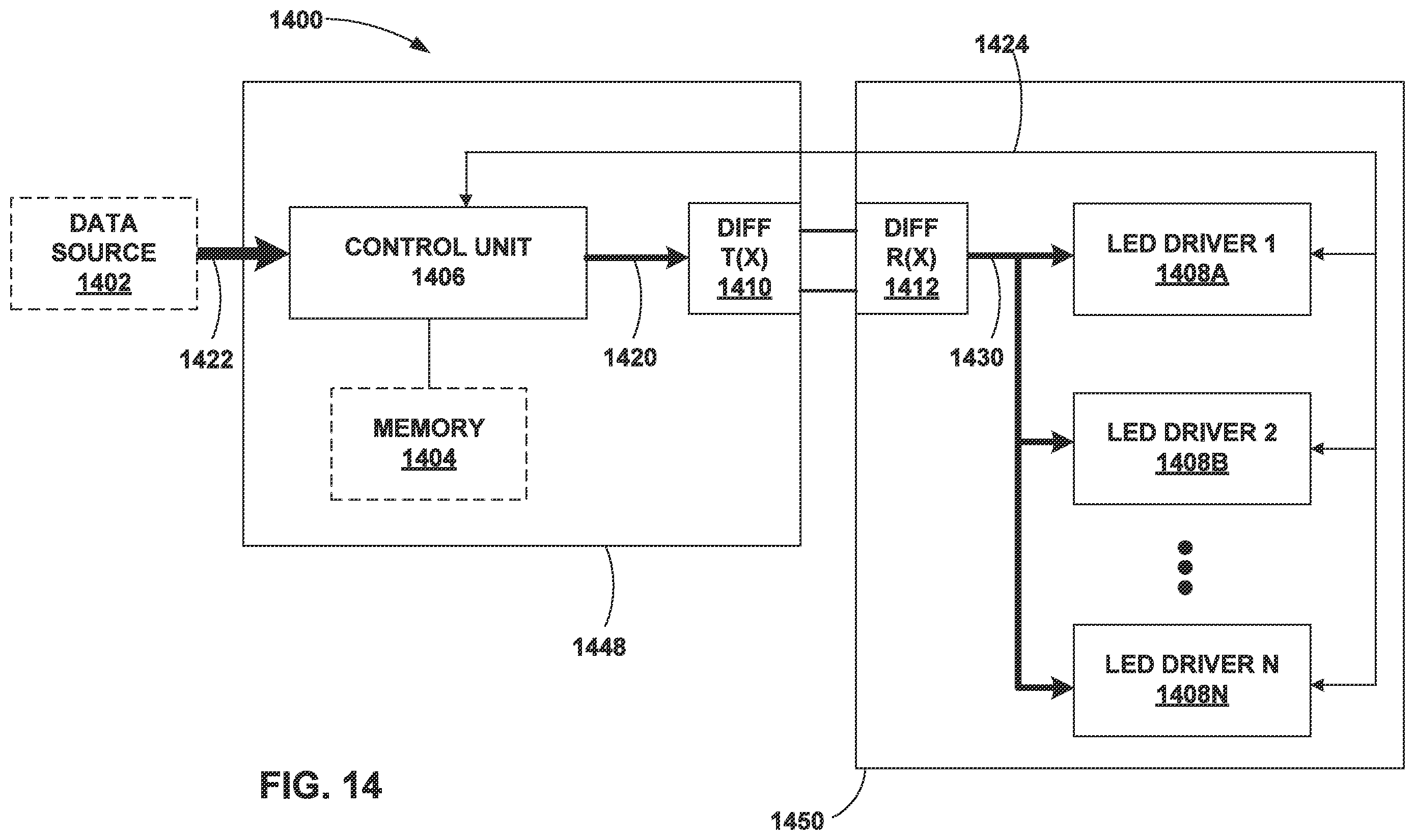 Patent US12120788 Figure 12 – Interfaces and techniques for cost effective control of light emitting diodes in a vehicle