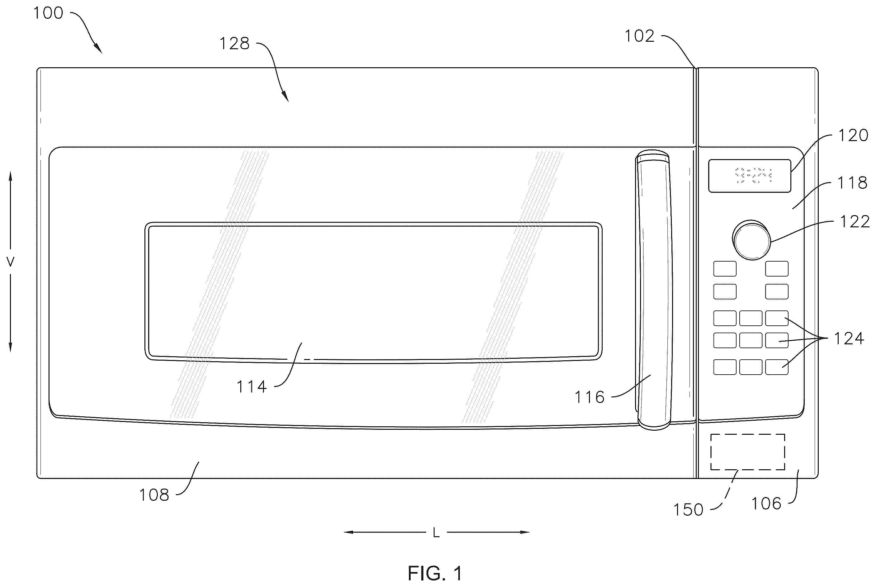 Patent US12120803 Figure 1 – Cooking appliance with variable microwave and turntable timing