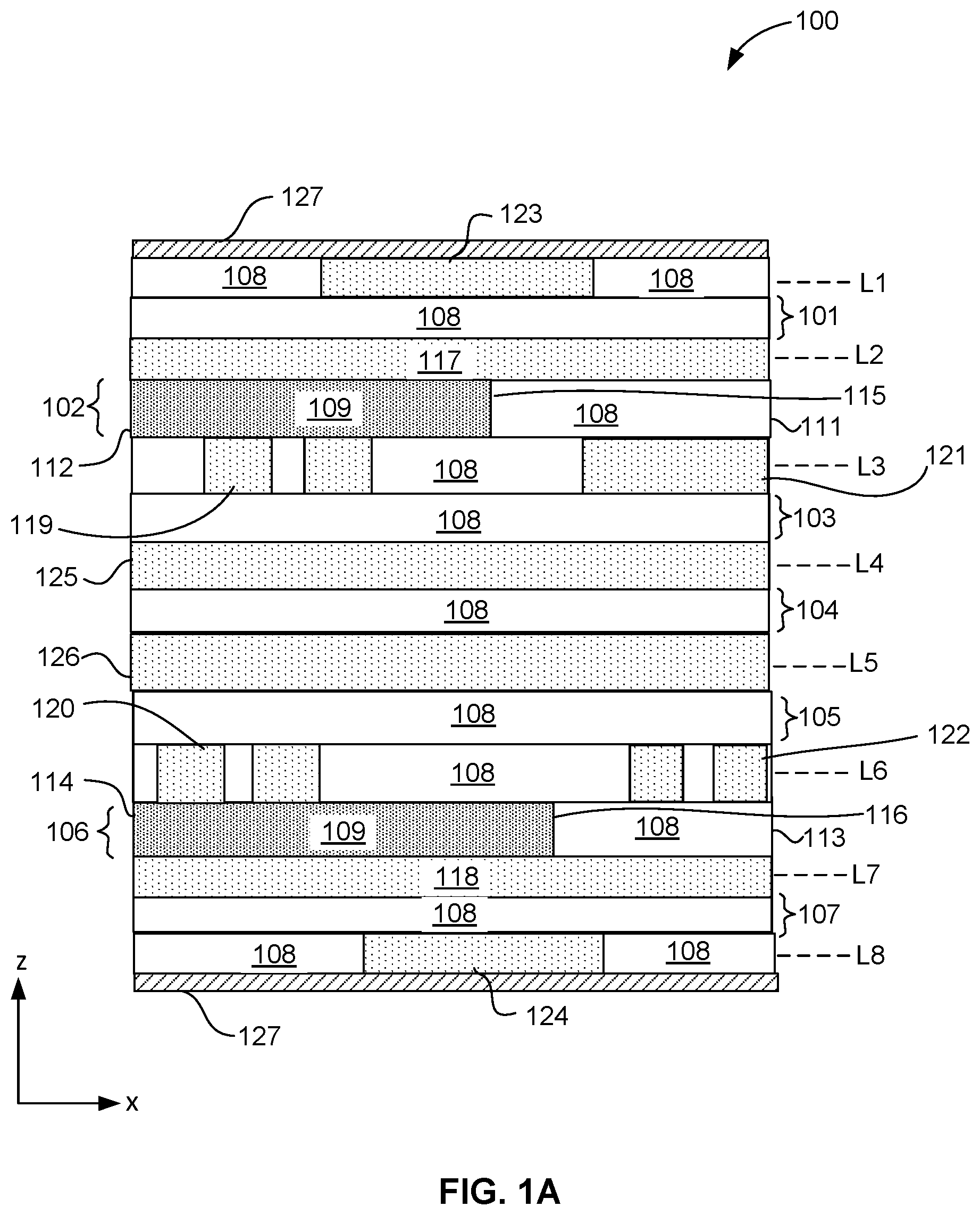 Patent US12120811 Figure 1 – Multi-dielectric printed circuit board