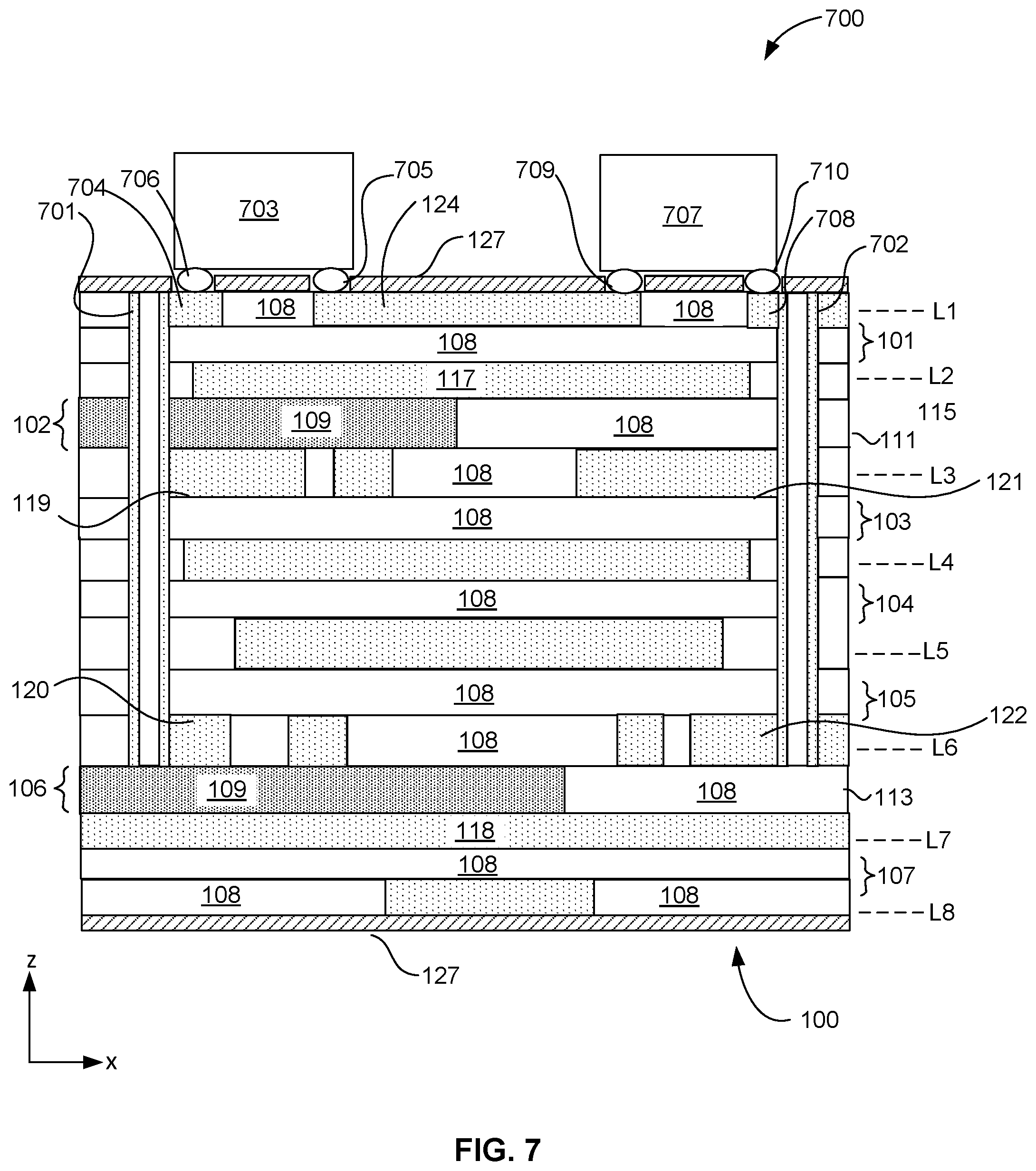 Patent US12120811 Figure 12 – Multi-dielectric printed circuit board
