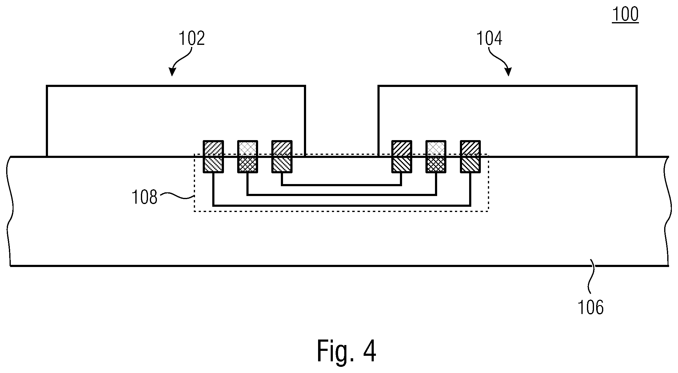 Patent US12120813 Figure 4 – Radio-frequency arrangement having two interconnected radio-frequency components
