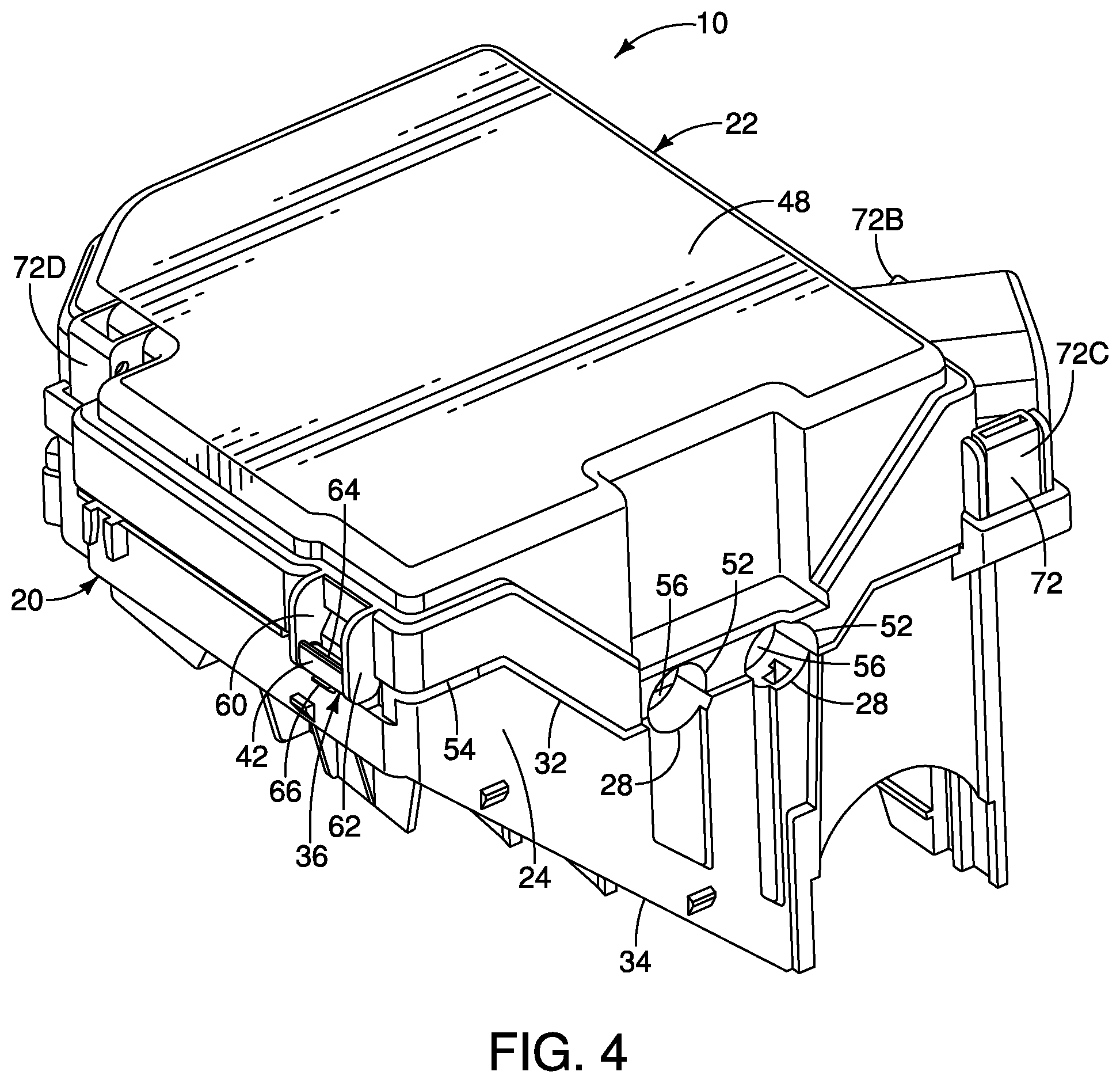 Patent US12120834 Figure 3 – Locking assembly for vehicle fuse box