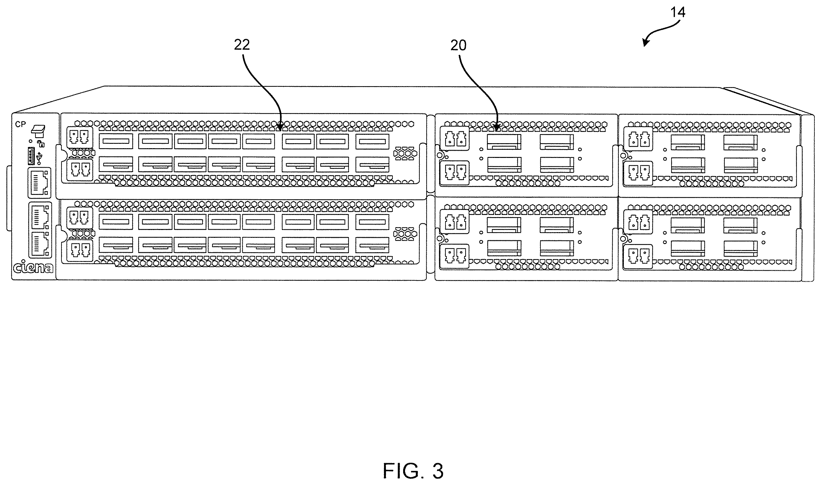 Patent US12120854 Figure 3 – Hybrid liquid and air cooling in networking equipment