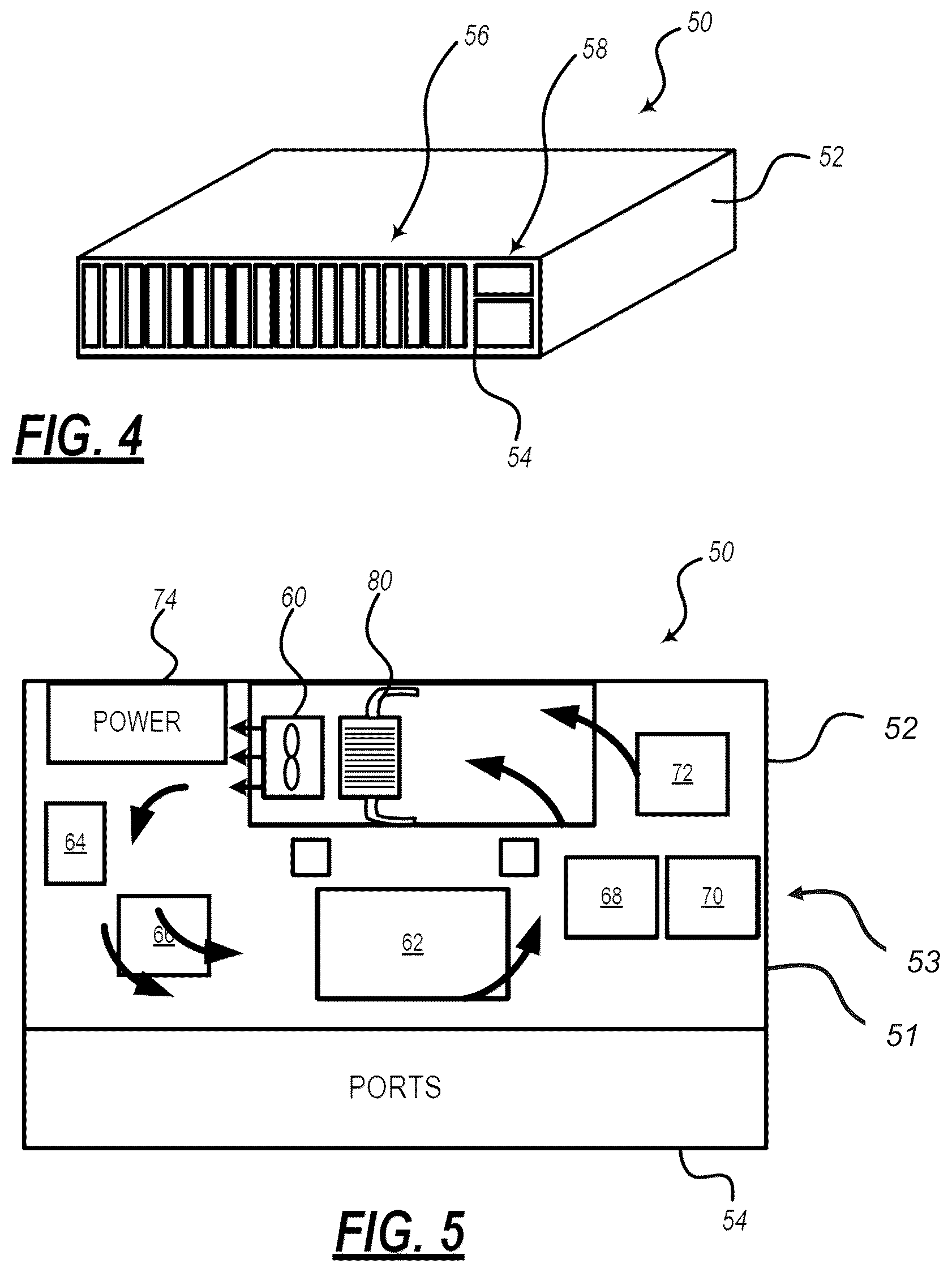 Patent US12120854 Figure 4 – Hybrid liquid and air cooling in networking equipment