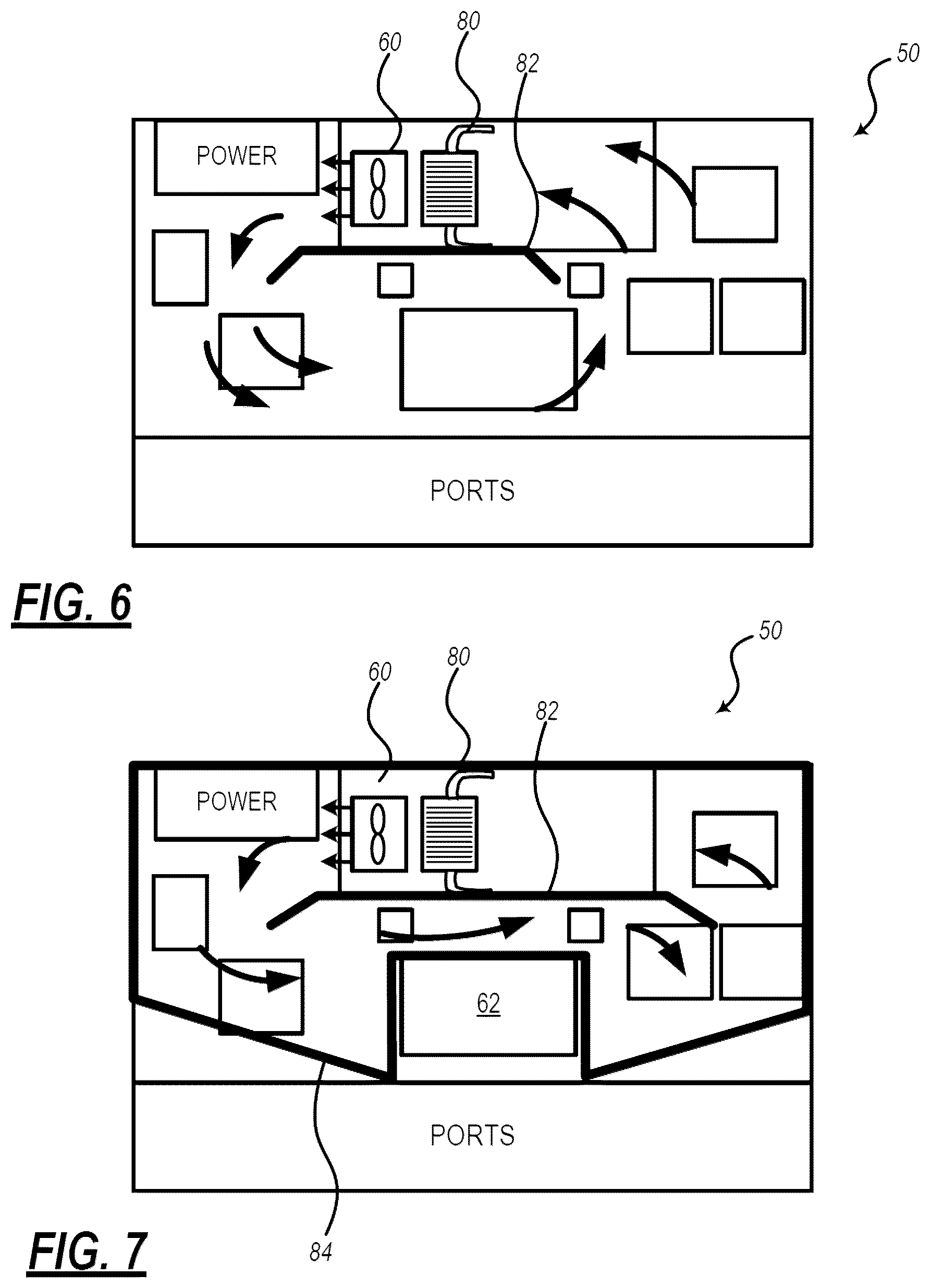 Patent US12120854 Figure 5 – Hybrid liquid and air cooling in networking equipment