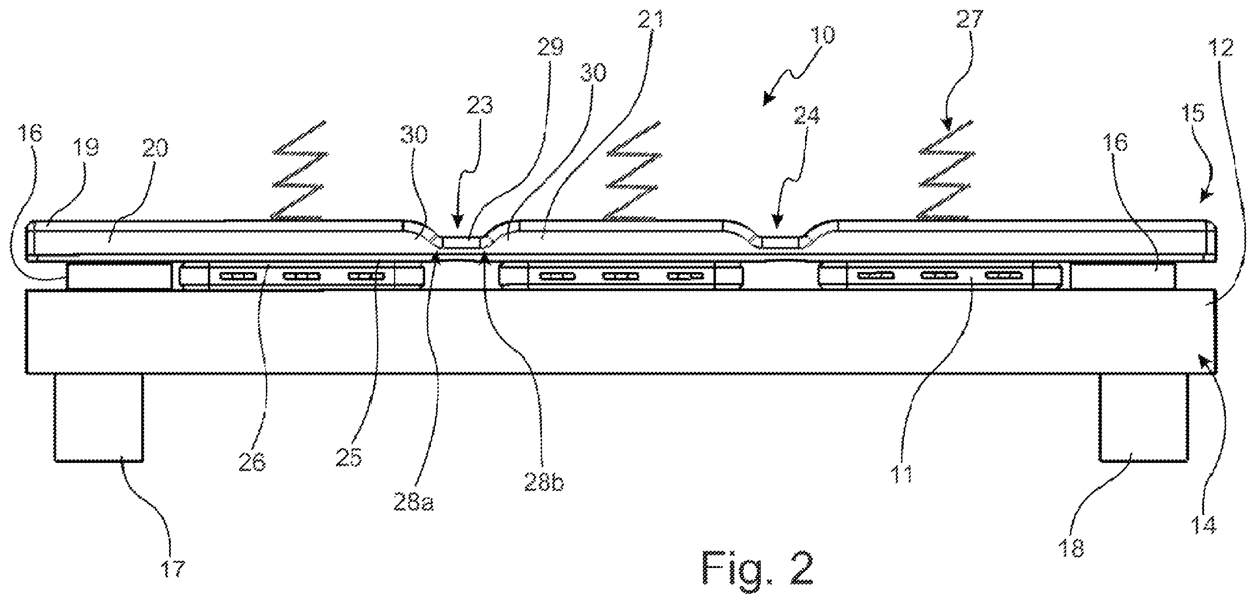 Patent US12120857 Figure 2 – Arrangement made up of cooling device and cooling article