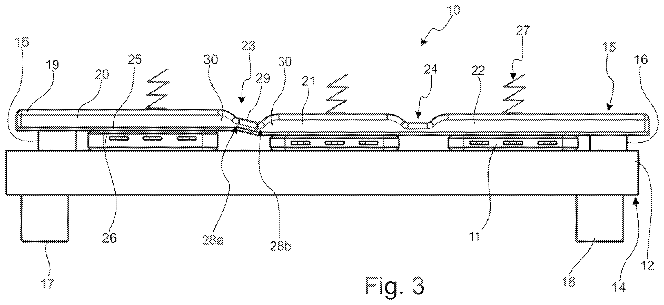 Patent US12120857 Figure 3 – Arrangement made up of cooling device and cooling article