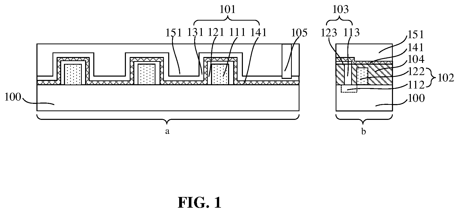 Patent US12120863 Figure 1 – Semiconductor structure and manufacturing method thereof