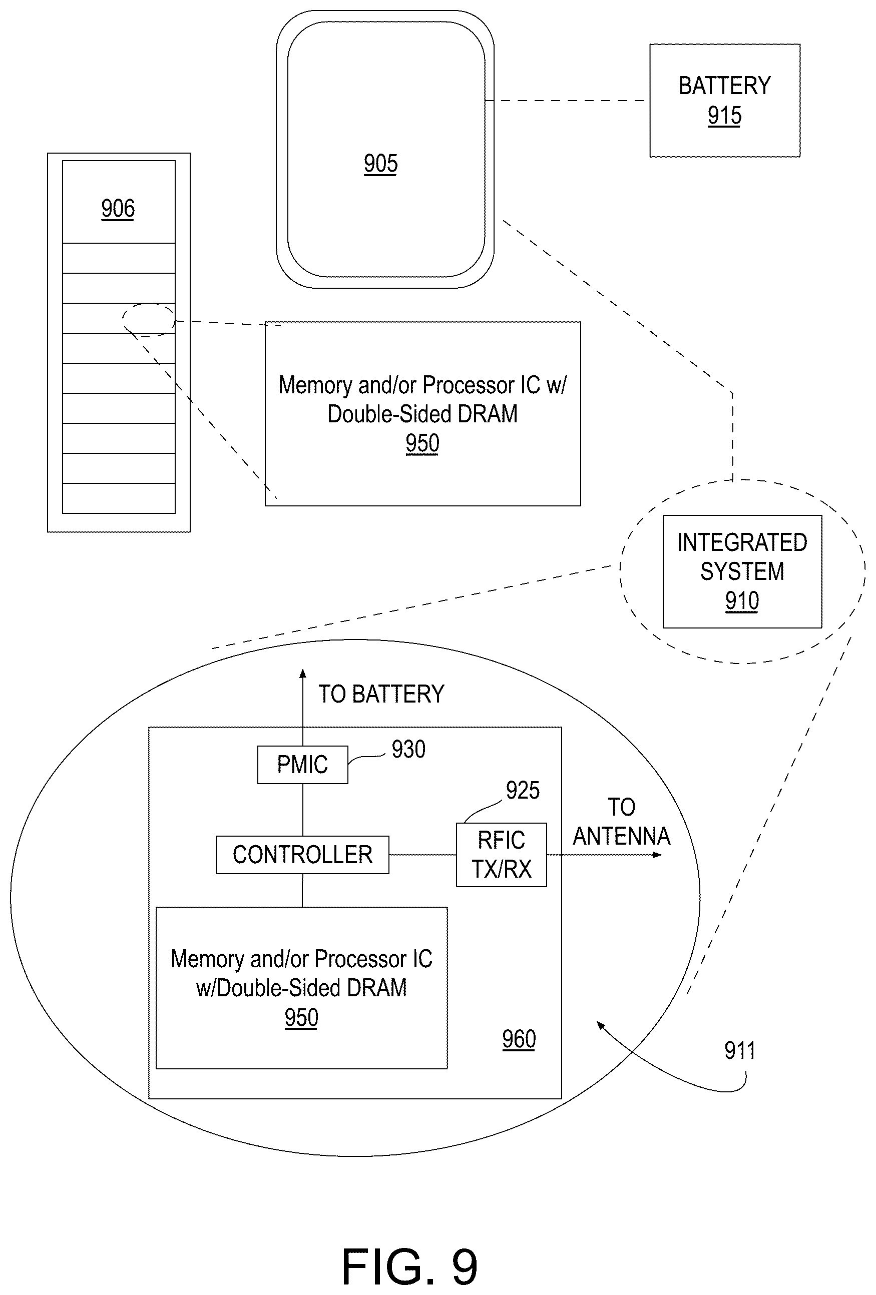 Patent US12120865 Figure 10 – Arrays of double-sided dram cells including capacitors on the frontside and backside of a stacked transistor structure