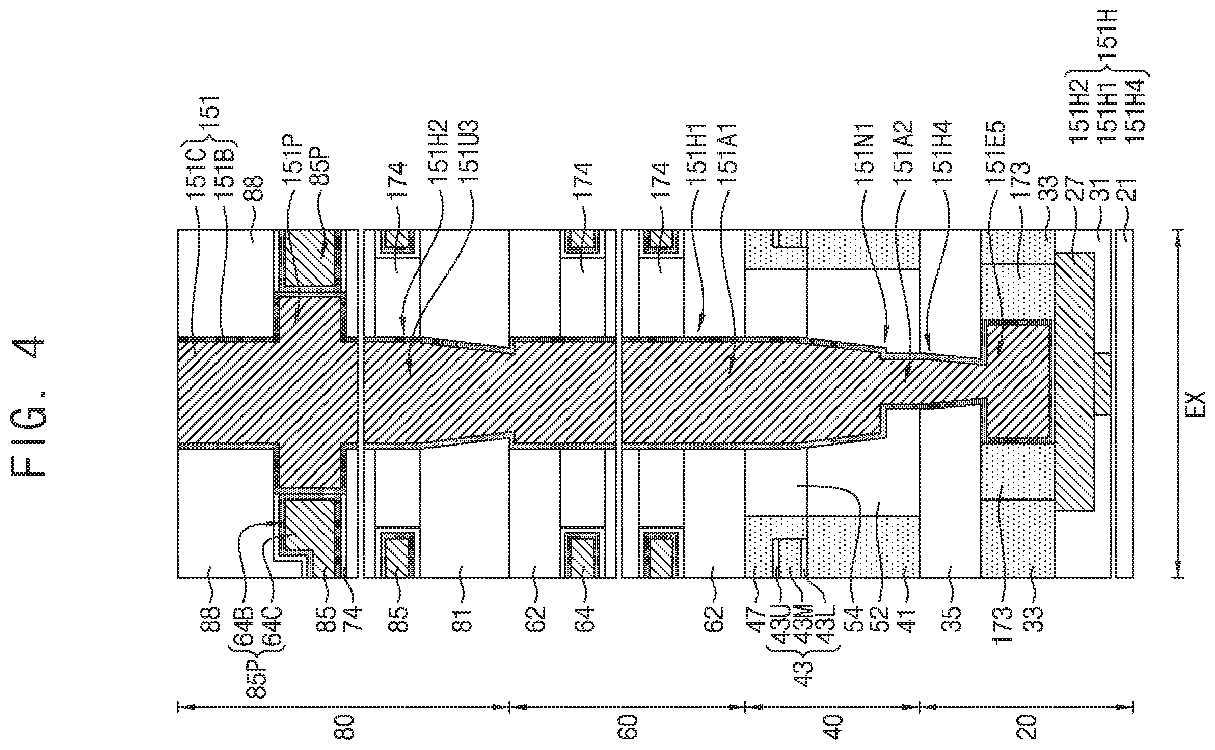 Patent US12120877 Figure 4 – Semiconductor device including channel structure and through electrode, electronic system, and method of forming the same