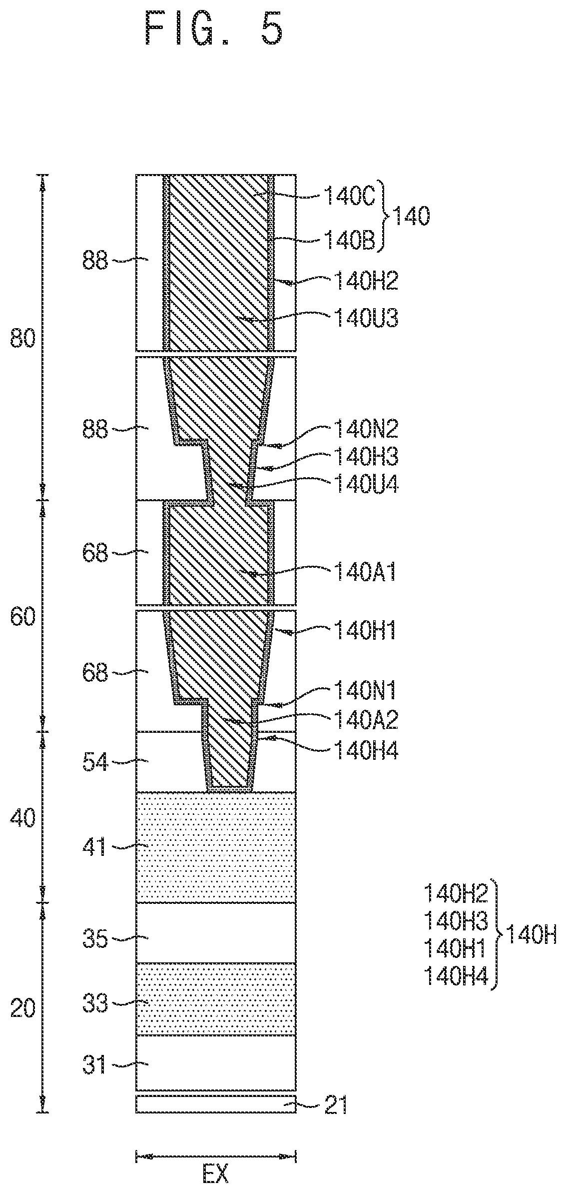 Patent US12120877 Figure 5 – Semiconductor device including channel structure and through electrode, electronic system, and method of forming the same