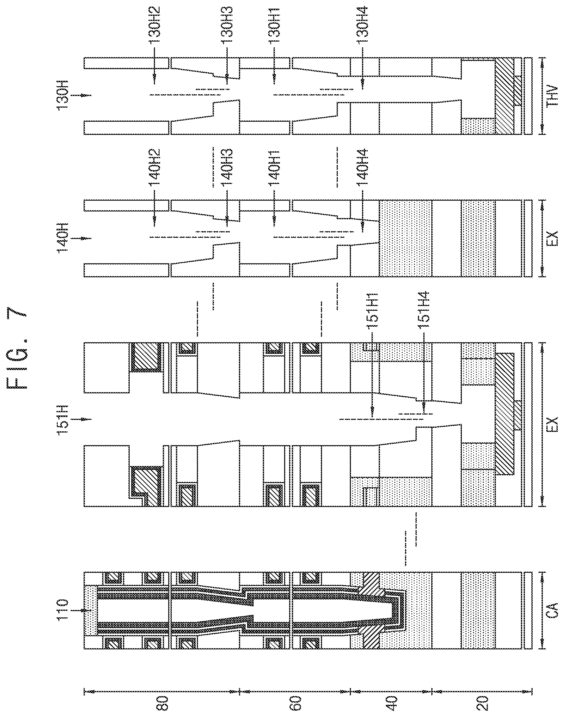 Patent US12120877 Figure 7 – Semiconductor device including channel structure and through electrode, electronic system, and method of forming the same