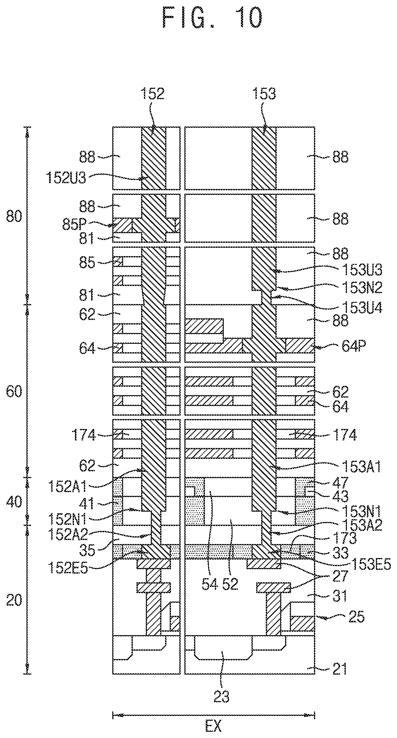 Patent US12120877 Figure 10 – Semiconductor device including channel structure and through electrode, electronic system, and method of forming the same